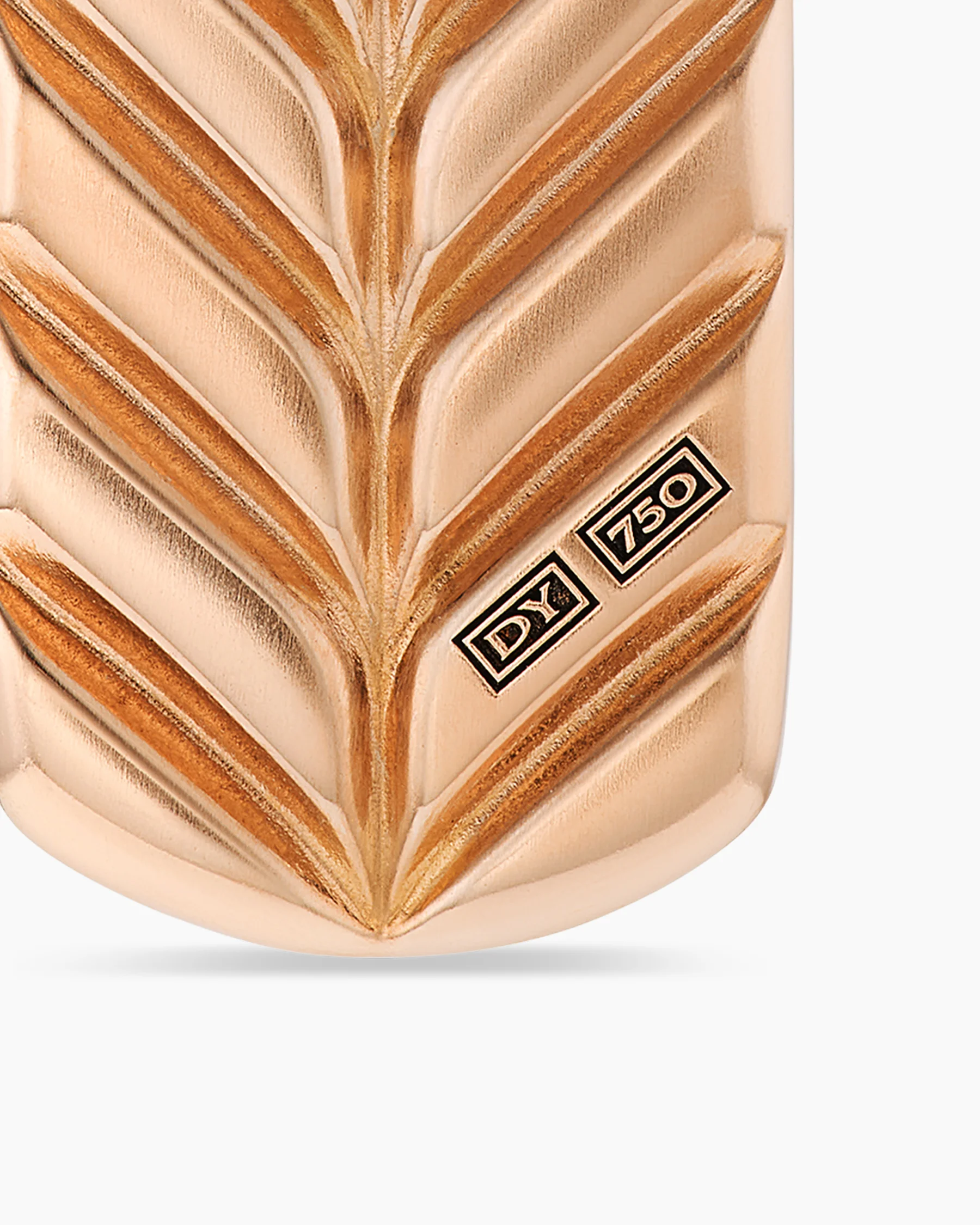 Chevron Tag in 18K Yellow Gold with Black Diamonds, 21mm 133 Chevron Tag in 18K Yellow Gold with Black Diamonds, 21mm