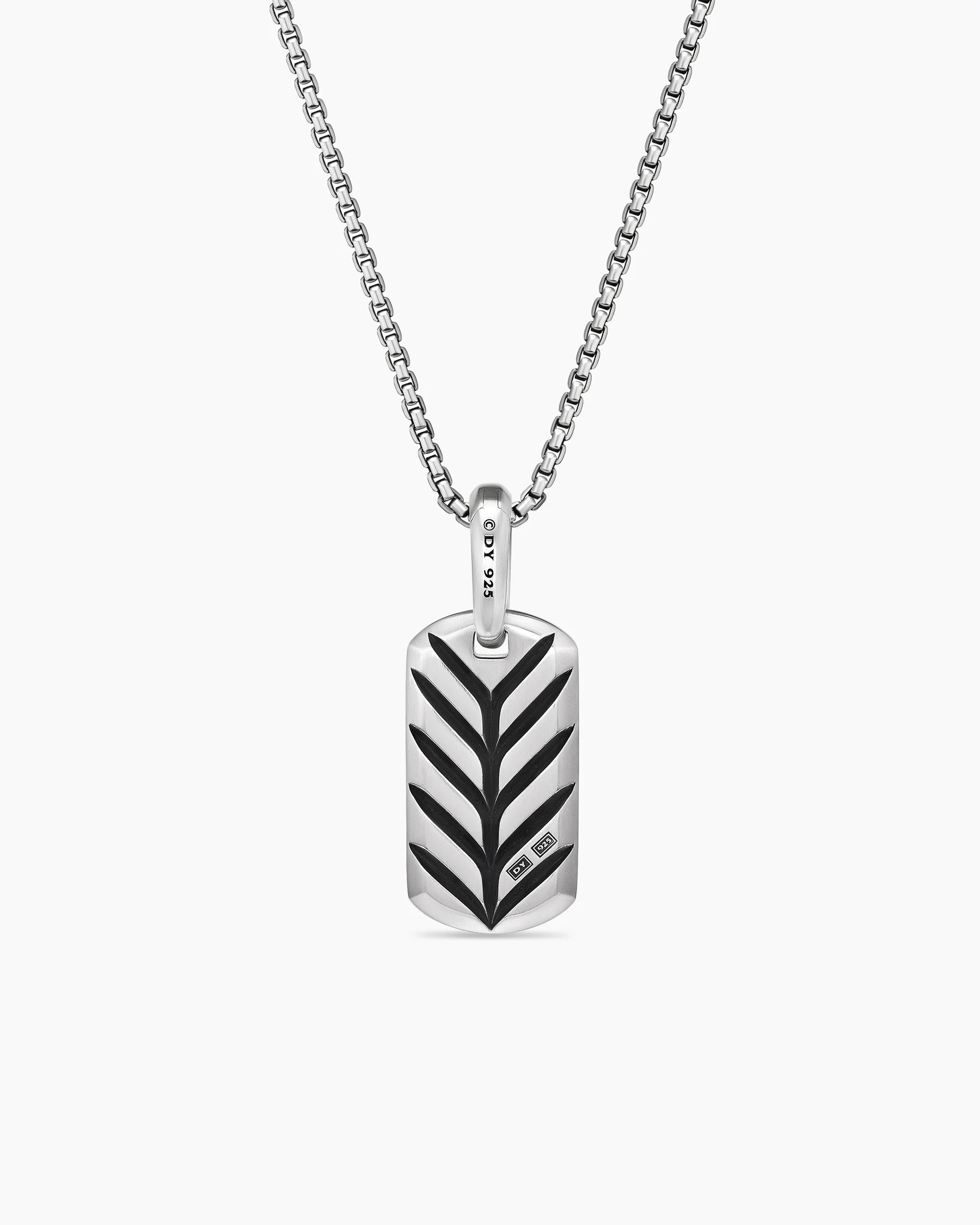 Chevron Tag in 18K Yellow Gold with Black Diamonds, 21mm 25 Chevron Tag in 18K Yellow Gold with Black Diamonds, 21mm