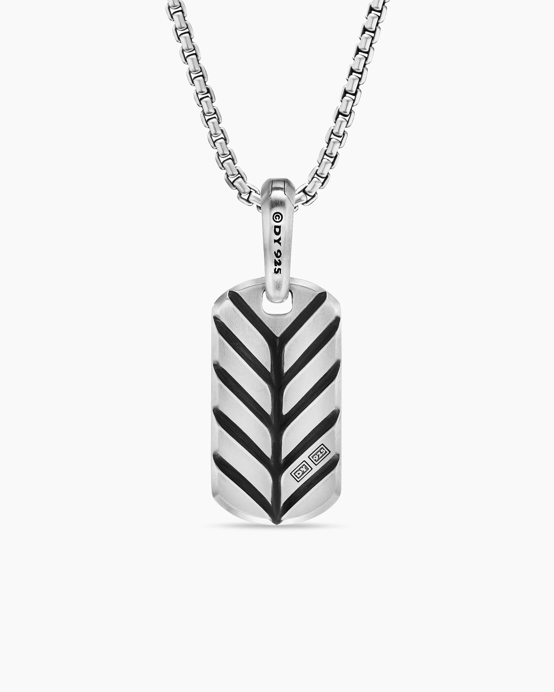 Chevron Tag in 18K Yellow Gold with Black Diamonds, 21mm 32 Chevron Tag in 18K Yellow Gold with Black Diamonds, 21mm