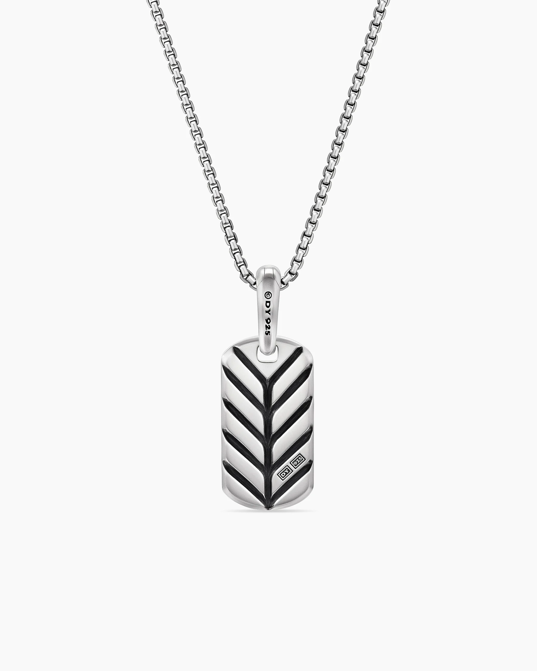 Chevron Tag in 18K Yellow Gold with Black Diamonds, 21mm 39 Chevron Tag in 18K Yellow Gold with Black Diamonds, 21mm