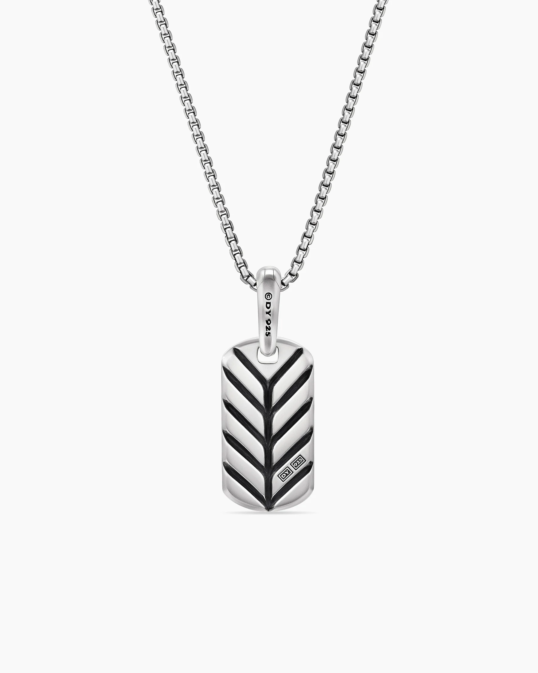 Chevron Tag in 18K Yellow Gold with Black Diamonds, 21mm 4 Chevron Tag in 18K Yellow Gold with Black Diamonds, 21mm