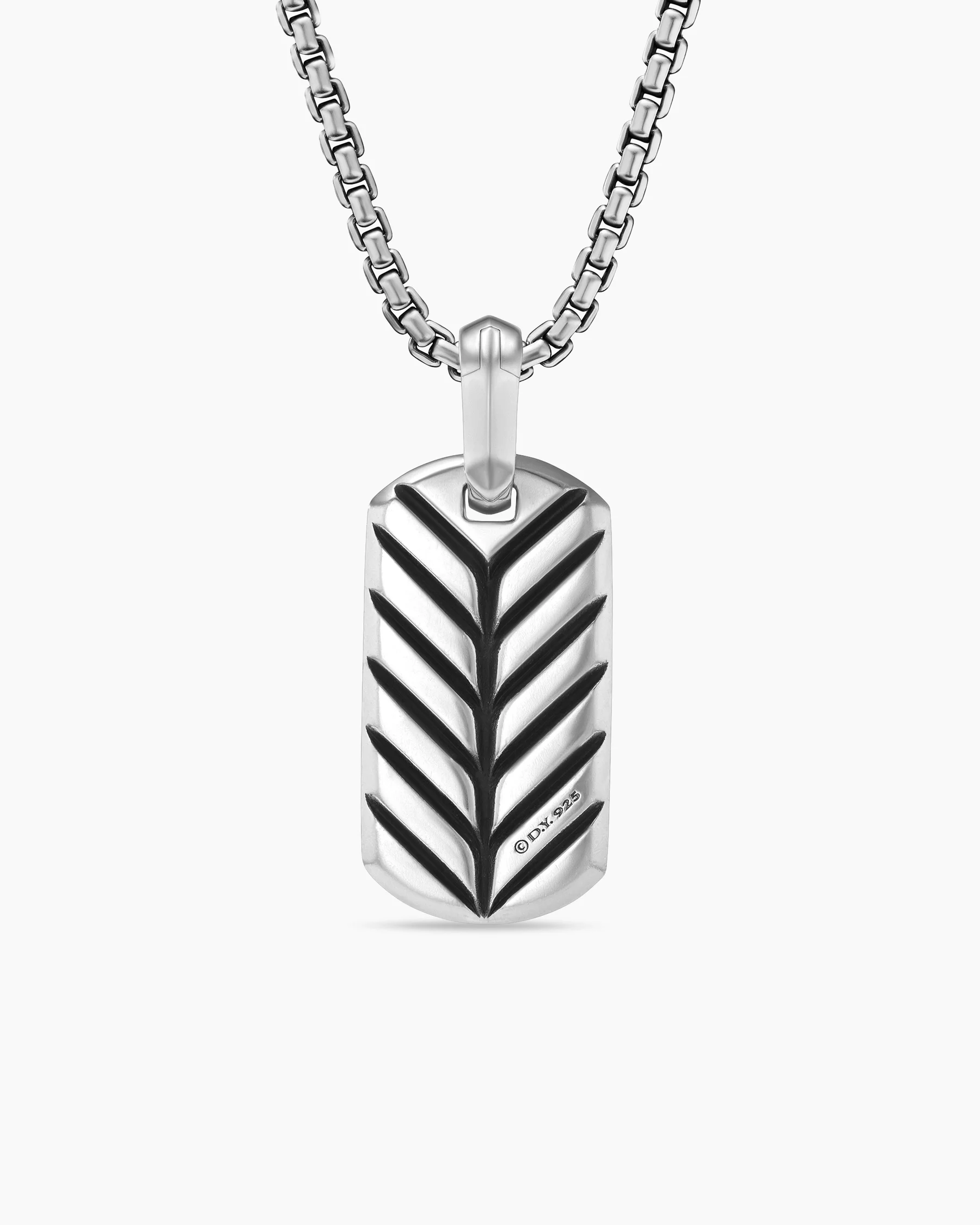 Chevron Tag in 18K Yellow Gold with Black Diamonds, 21mm 53 Chevron Tag in 18K Yellow Gold with Black Diamonds, 21mm