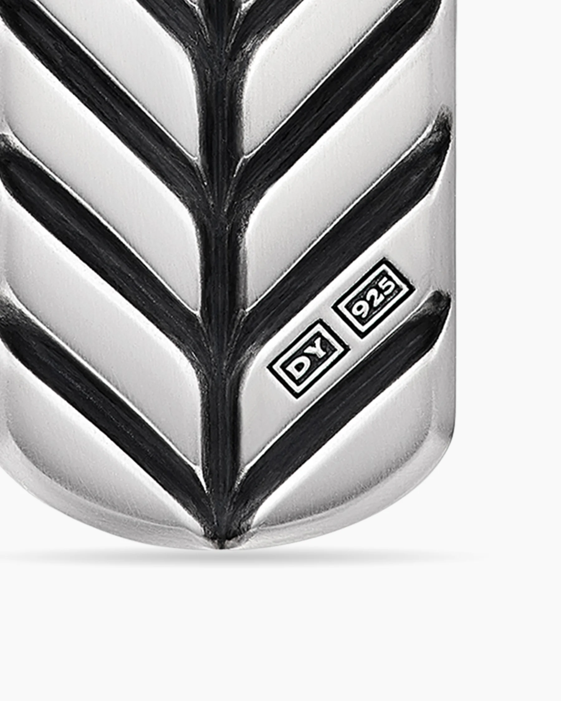Chevron Tag in 18K Yellow Gold with Black Diamonds, 21mm 6 Chevron Tag in 18K Yellow Gold with Black Diamonds, 21mm