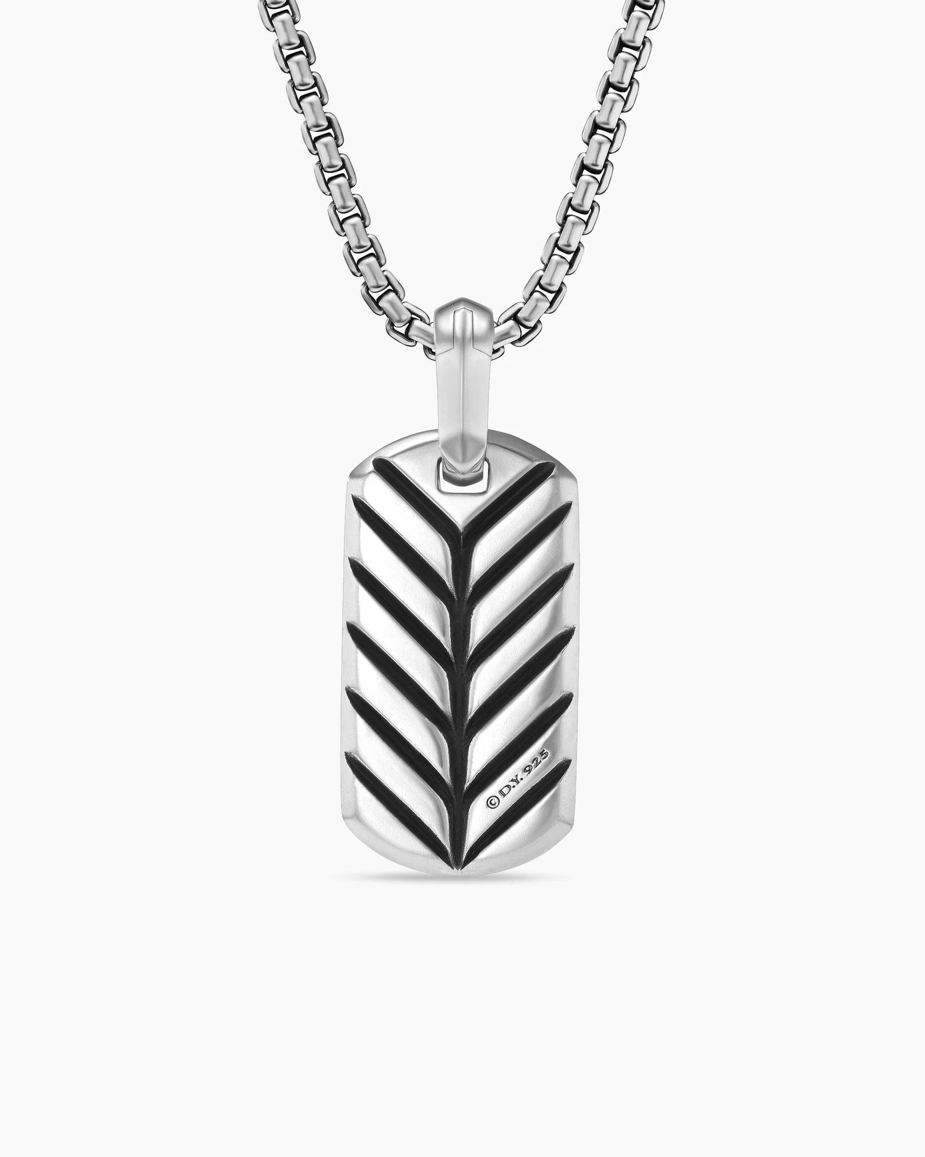 Chevron Tag in 18K Yellow Gold with Black Diamonds, 21mm 60 Chevron Tag in 18K Yellow Gold with Black Diamonds, 21mm