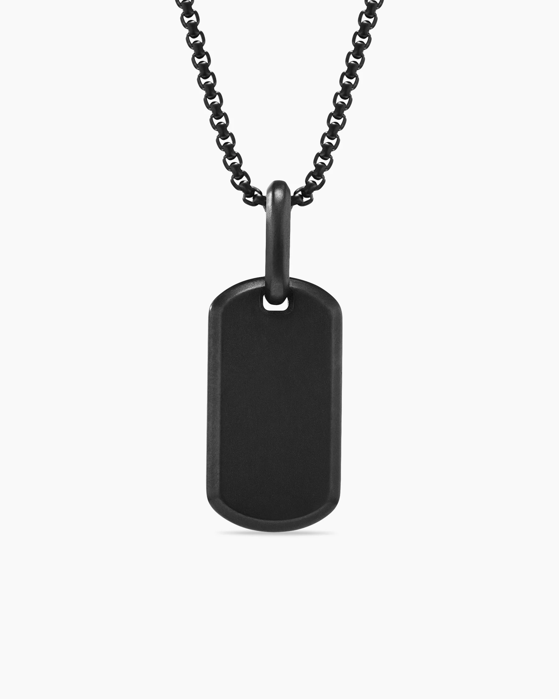 Chevron Tag in 18K Yellow Gold with Black Diamonds, 21mm 71 Chevron Tag in 18K Yellow Gold with Black Diamonds, 21mm