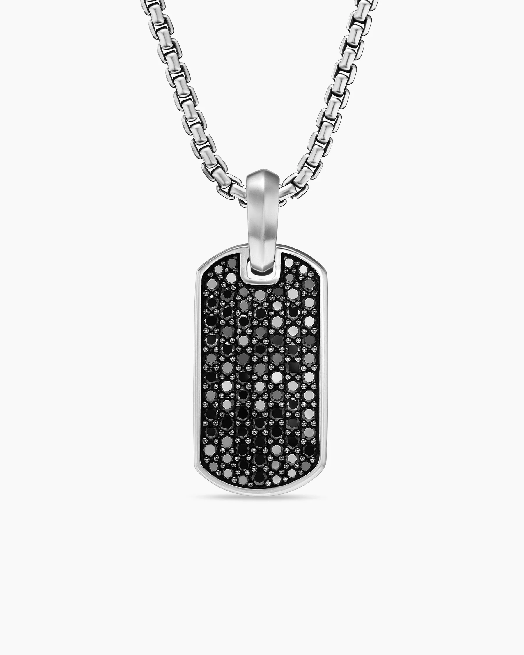 Chevron Tag in 18K Yellow Gold with Black Diamonds, 21mm 8 Chevron Tag in 18K Yellow Gold with Black Diamonds, 21mm