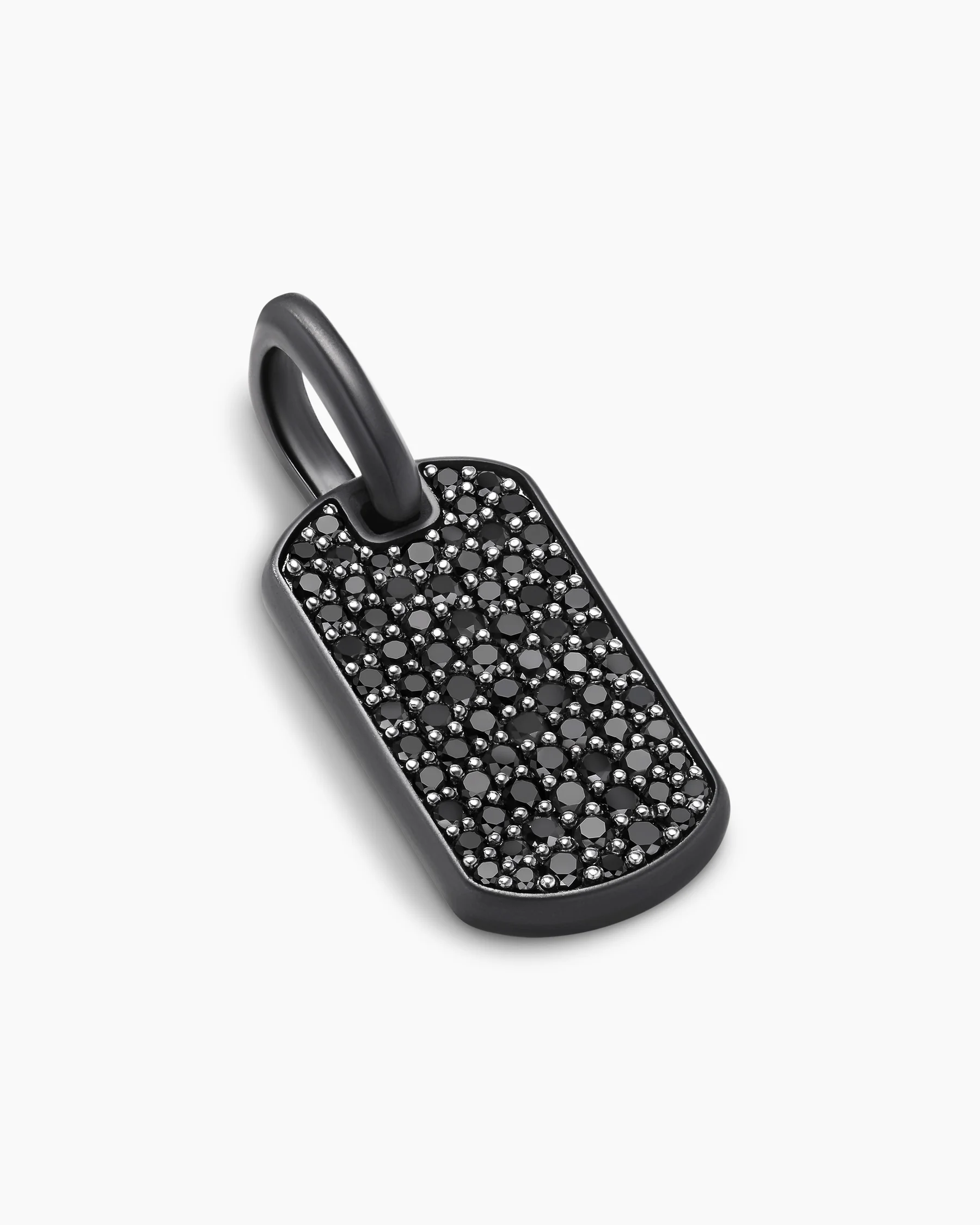 Chevron Tag in 18K Yellow Gold with Black Diamonds, 21mm 80 Chevron Tag in 18K Yellow Gold with Black Diamonds, 21mm