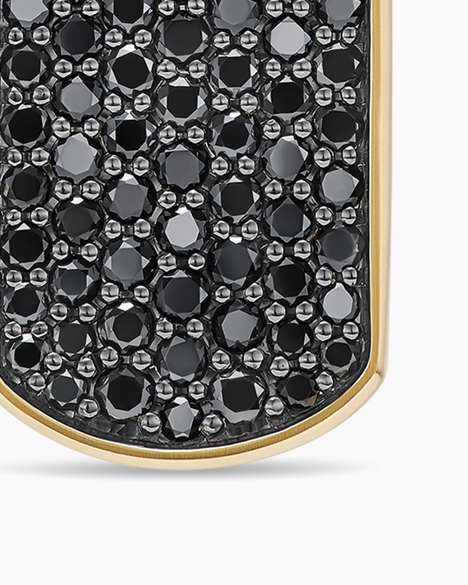 Chevron Tag in 18K Yellow Gold with Black Diamonds, 21mm 89 Chevron Tag in 18K Yellow Gold with Black Diamonds, 21mm