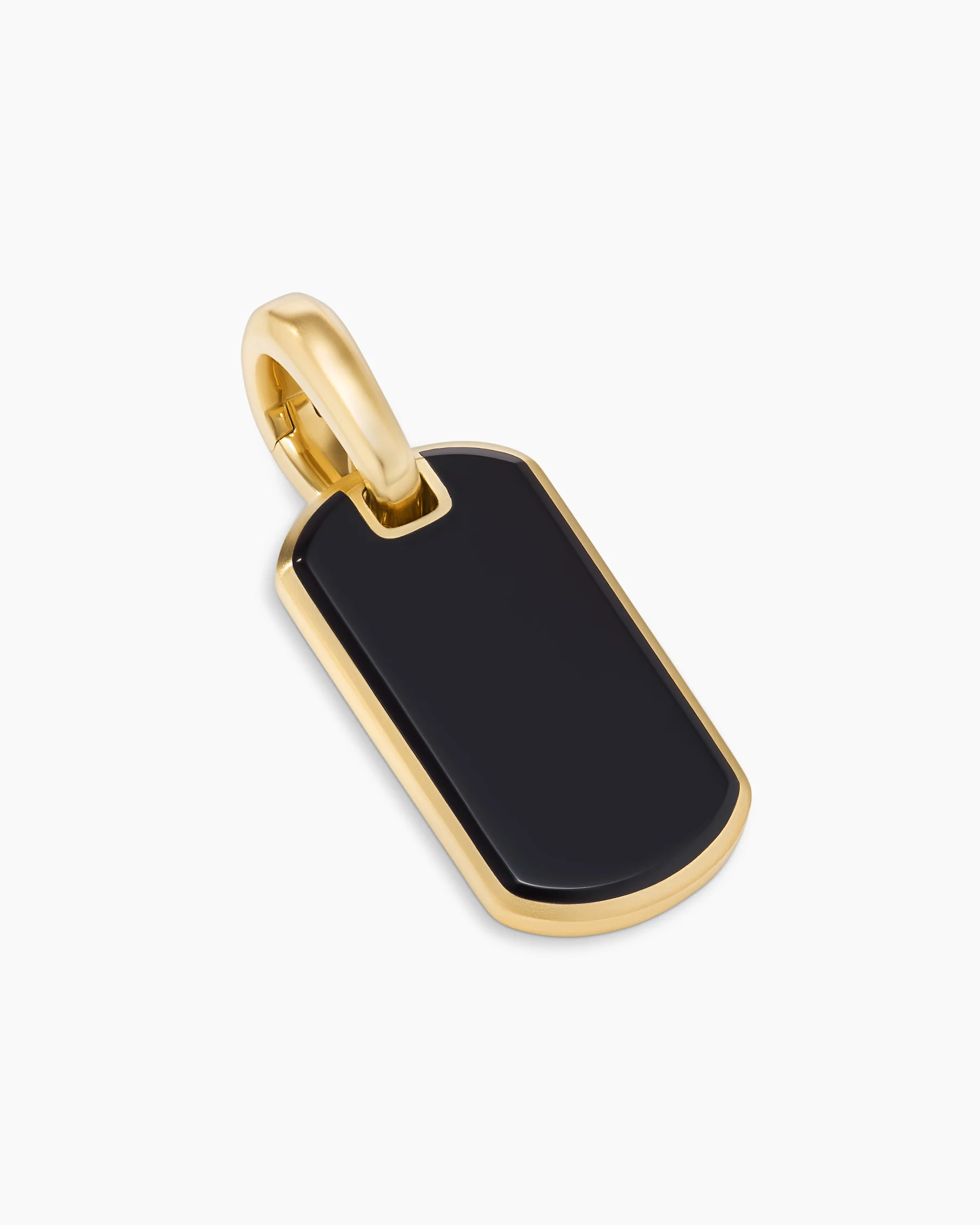 Chevron Tag in 18K Yellow Gold with Black Diamonds, 21mm 94 Chevron Tag in 18K Yellow Gold with Black Diamonds, 21mm
