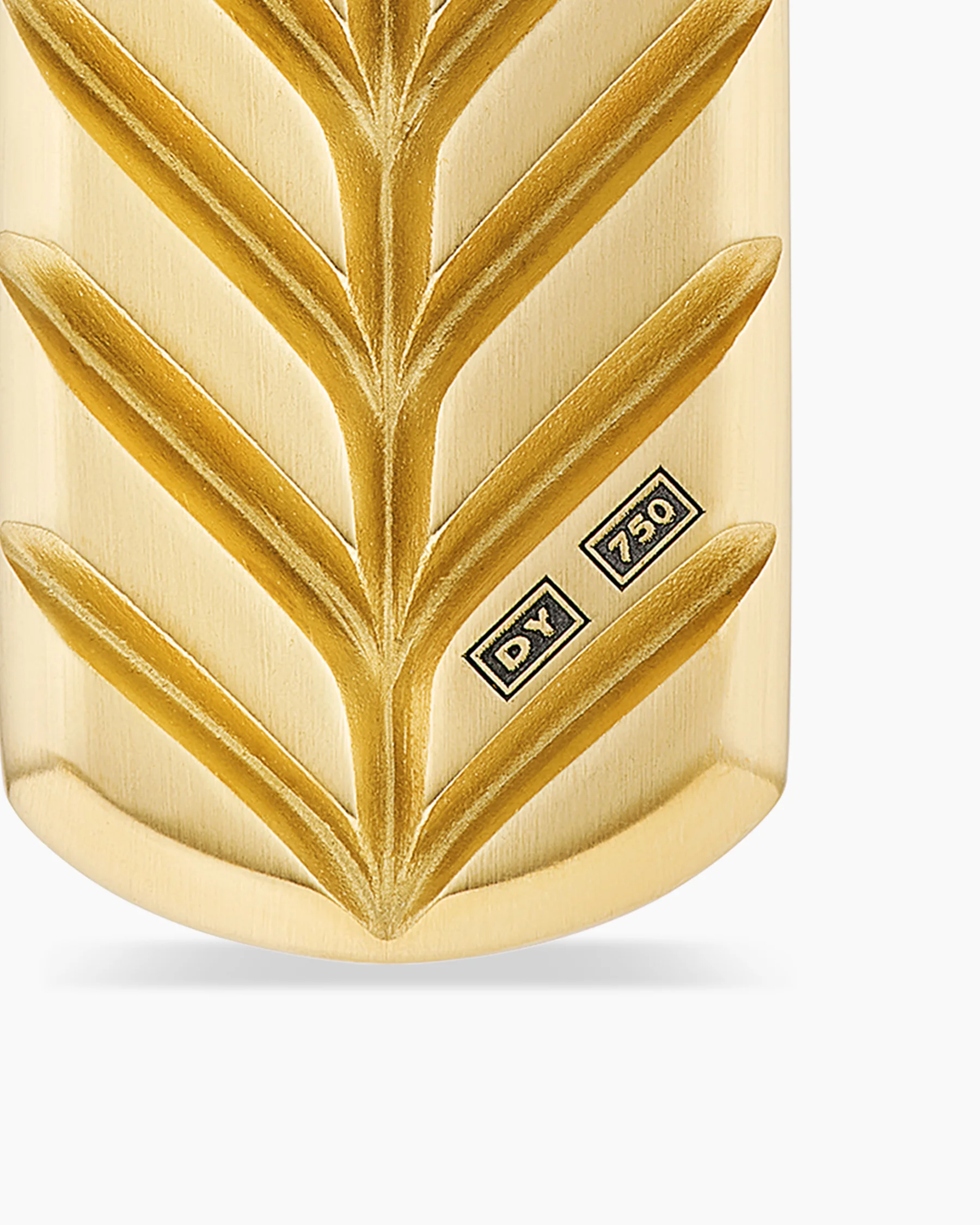 Chevron Tag in 18K Yellow Gold with Black Diamonds, 21mm 97 Chevron Tag in 18K Yellow Gold with Black Diamonds, 21mm