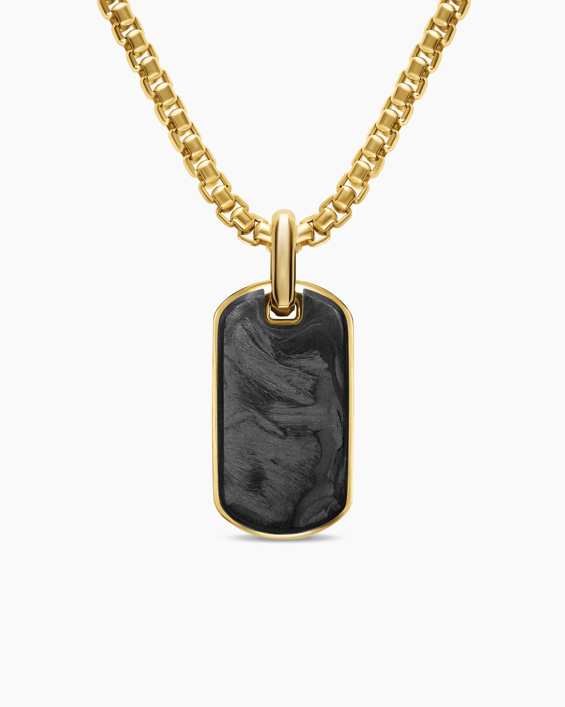 Streamline® Tag in 18K Yellow Gold with Forged Carbon, 21.2mm