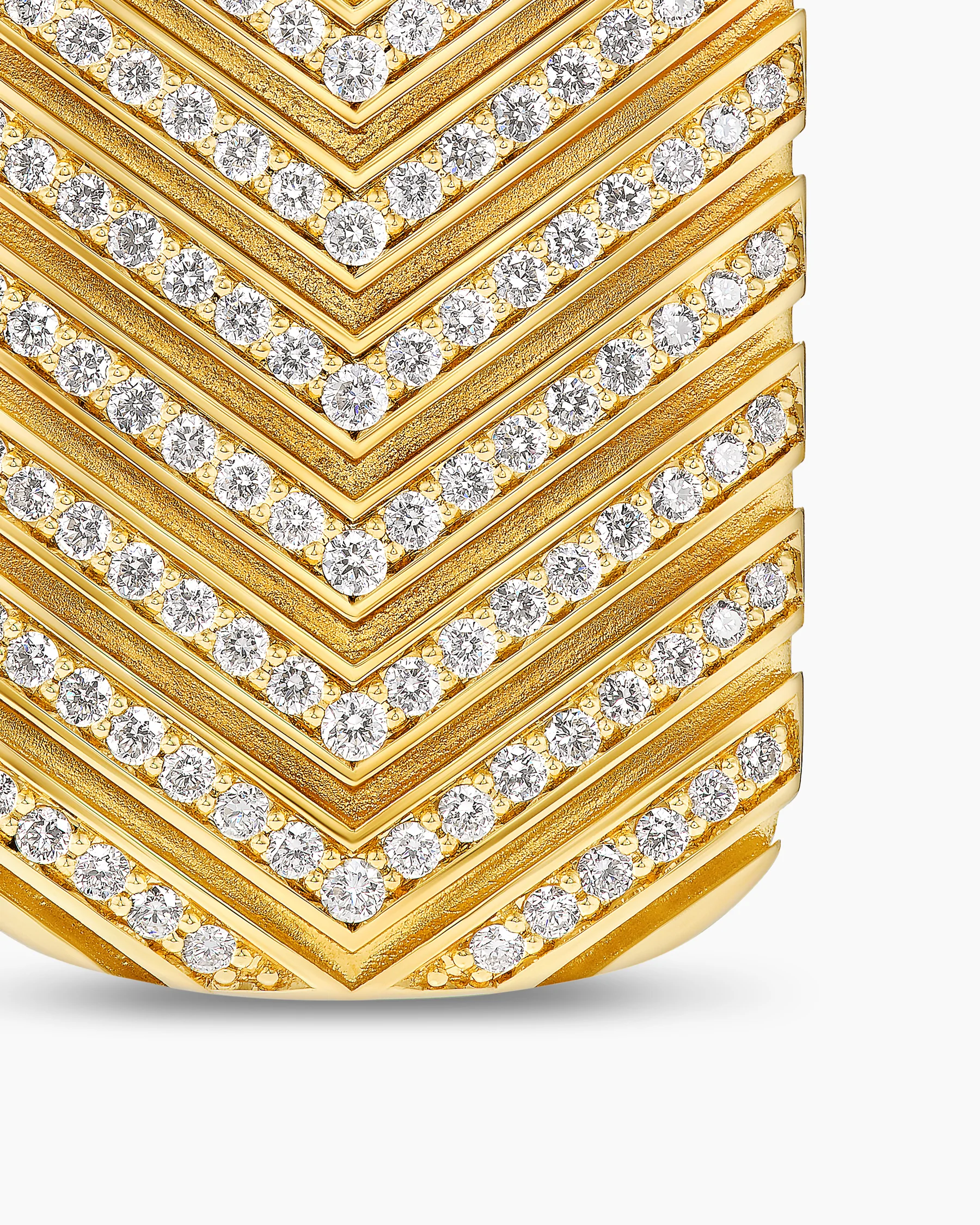 Chevron Tag in 18K Yellow Gold with Diamonds, 34mm 23 Chevron Tag in 18K Yellow Gold with Diamonds, 34mm