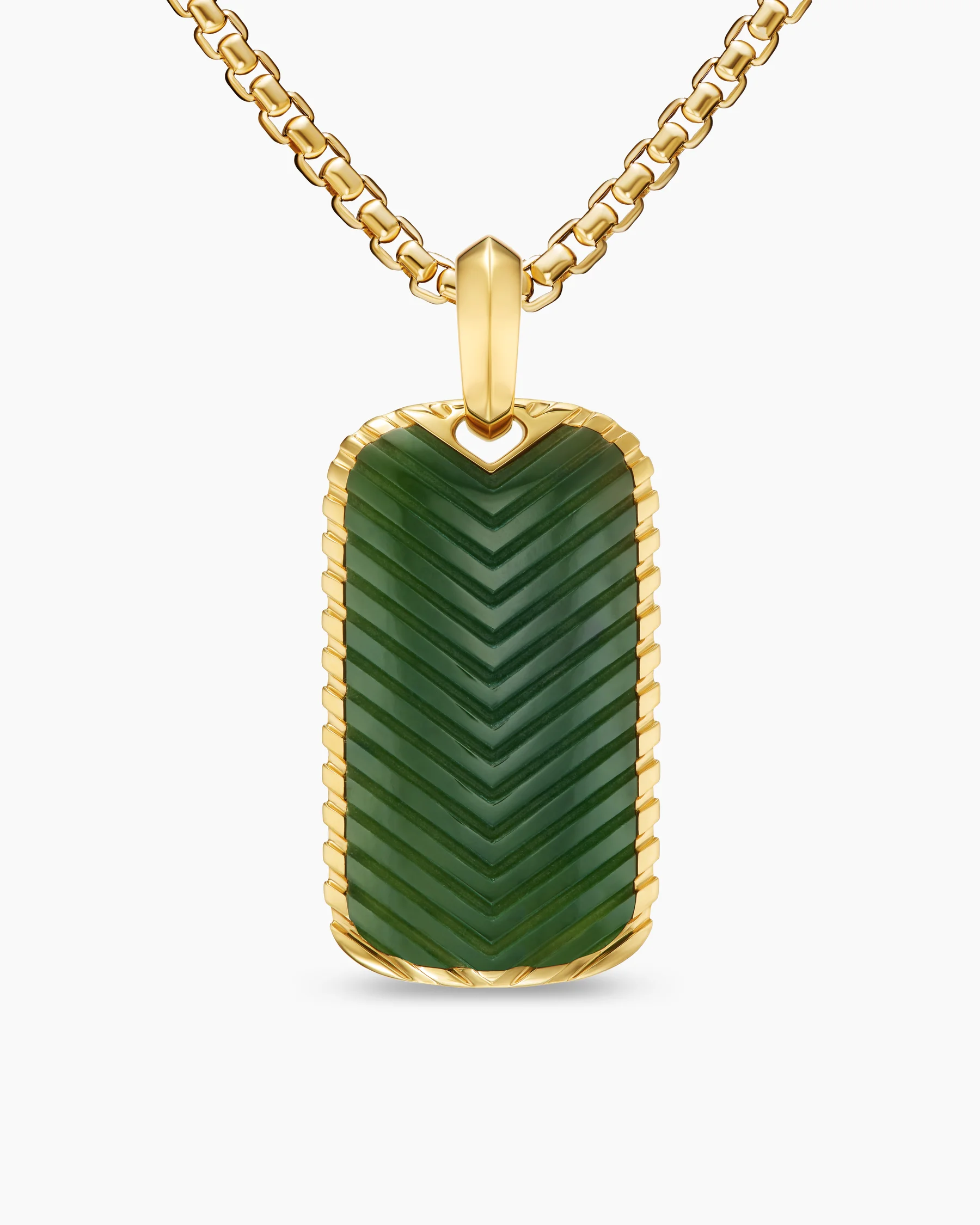 Chevron Tag in 18K Yellow Gold with Diamonds, 34mm 25 Chevron Tag in 18K Yellow Gold with Diamonds, 34mm