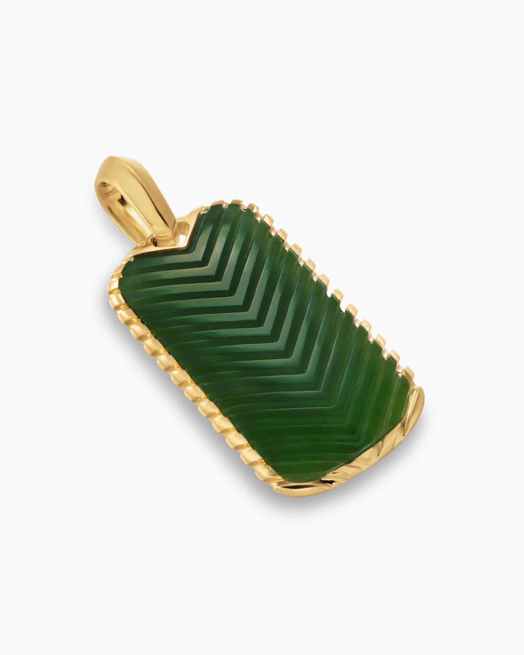 Chevron Tag in 18K Yellow Gold with Diamonds, 34mm 27 Chevron Tag in 18K Yellow Gold with Diamonds, 34mm