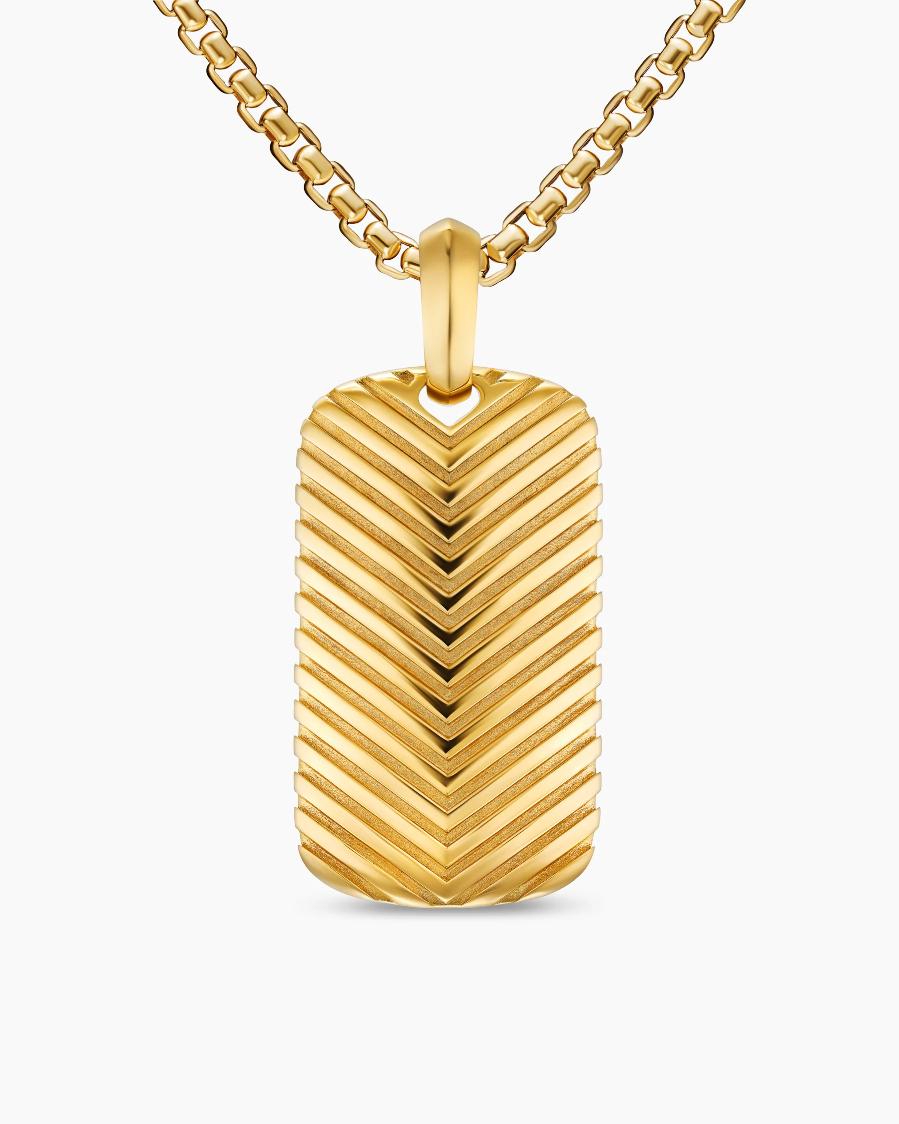 Chevron Tag in 18K Yellow Gold with Diamonds, 34mm 31 Chevron Tag in 18K Yellow Gold with Diamonds, 34mm