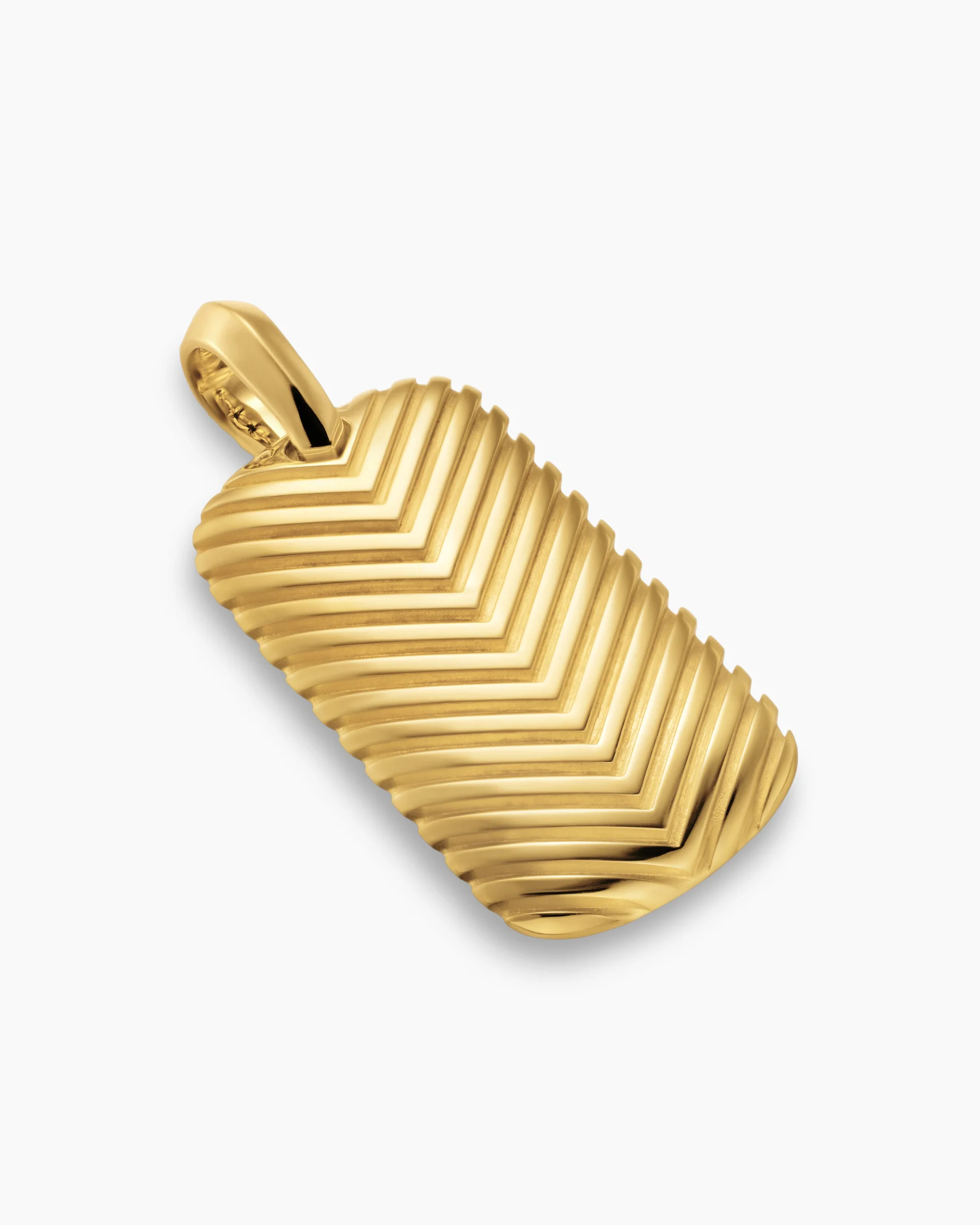 Chevron Tag in 18K Yellow Gold with Diamonds, 34mm 33 Chevron Tag in 18K Yellow Gold with Diamonds, 34mm