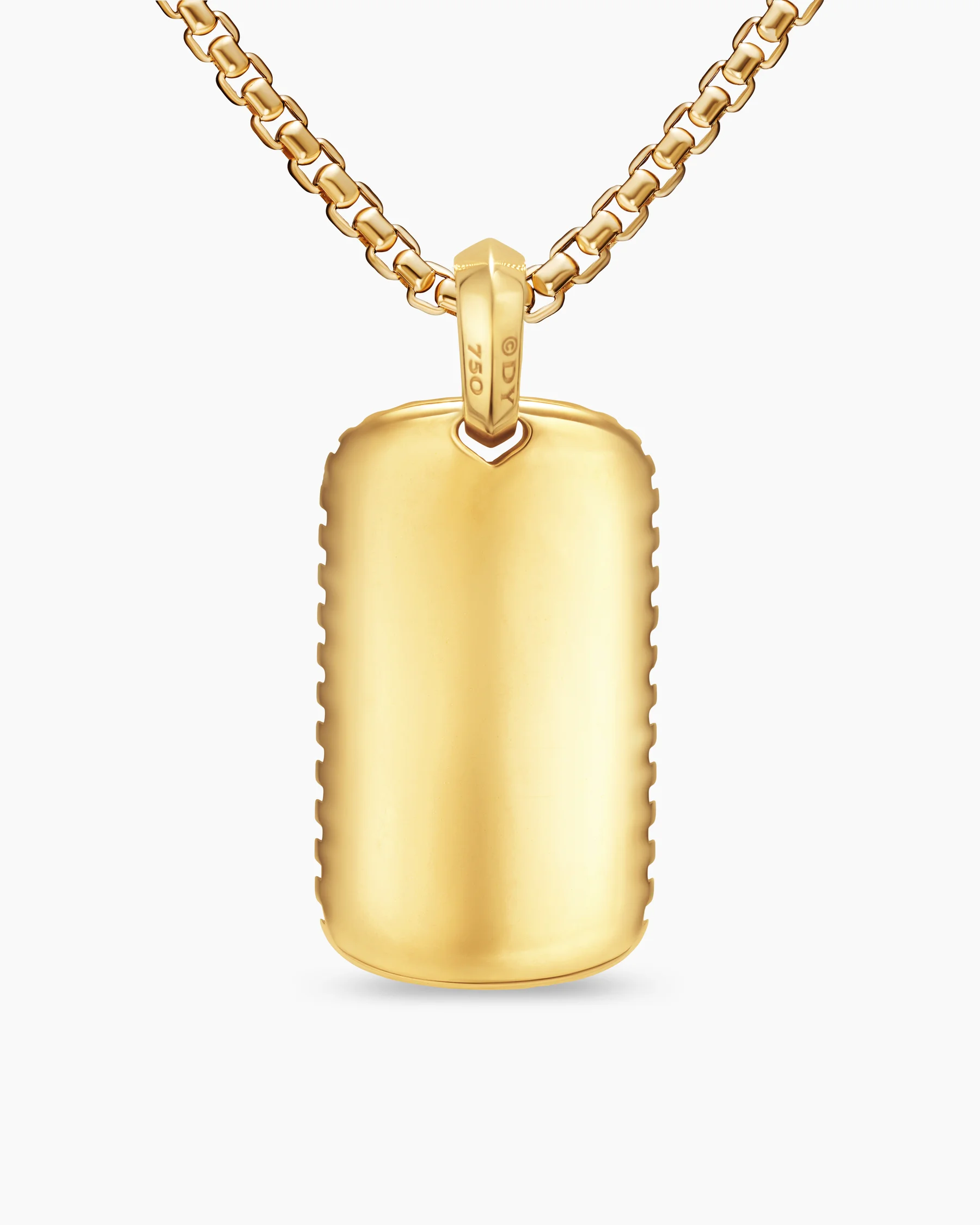Chevron Tag in 18K Yellow Gold with Diamonds, 34mm 34 Chevron Tag in 18K Yellow Gold with Diamonds, 34mm