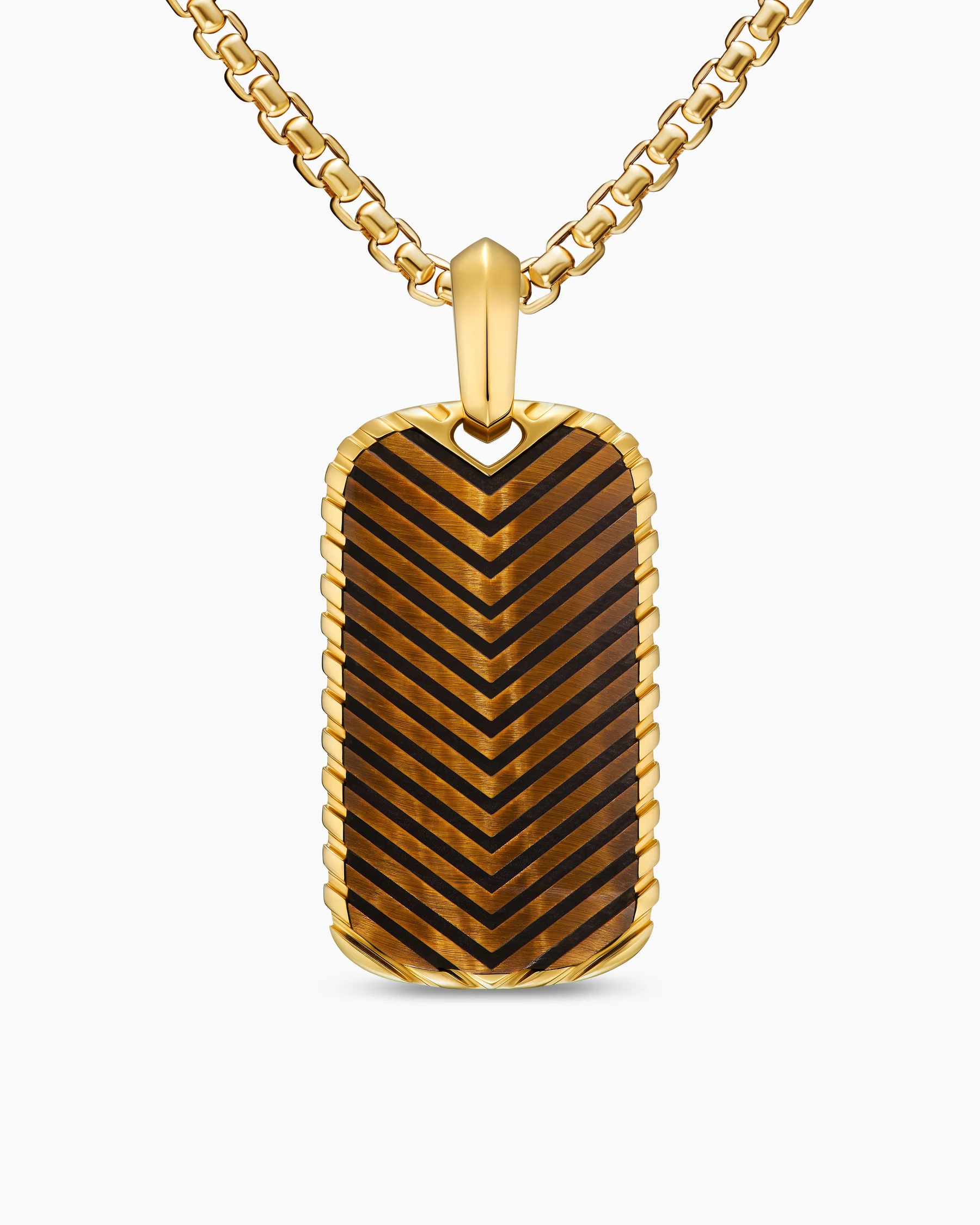 Chevron Tag in 18K Yellow Gold with Diamonds, 34mm 37 Chevron Tag in 18K Yellow Gold with Diamonds, 34mm