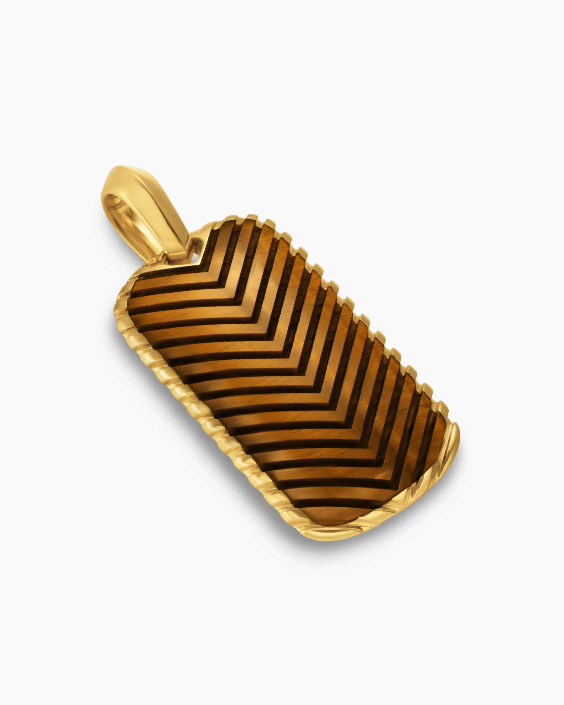 Chevron Tag in 18K Yellow Gold with Diamonds, 34mm 39 Chevron Tag in 18K Yellow Gold with Diamonds, 34mm