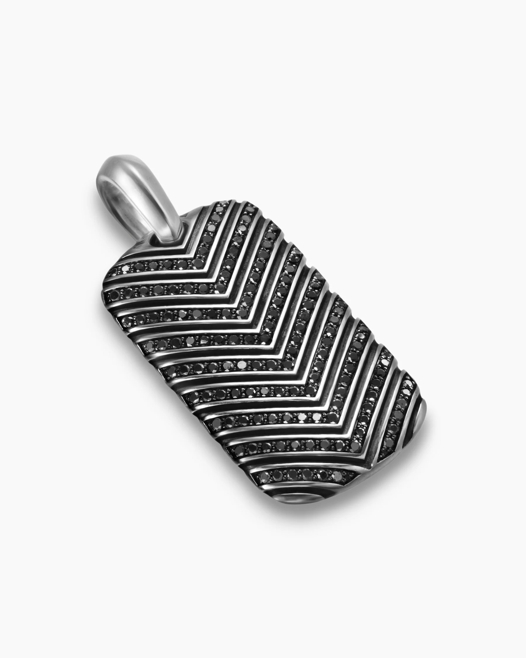 Chevron Tag in 18K Yellow Gold with Diamonds, 34mm 45 Chevron Tag in 18K Yellow Gold with Diamonds, 34mm