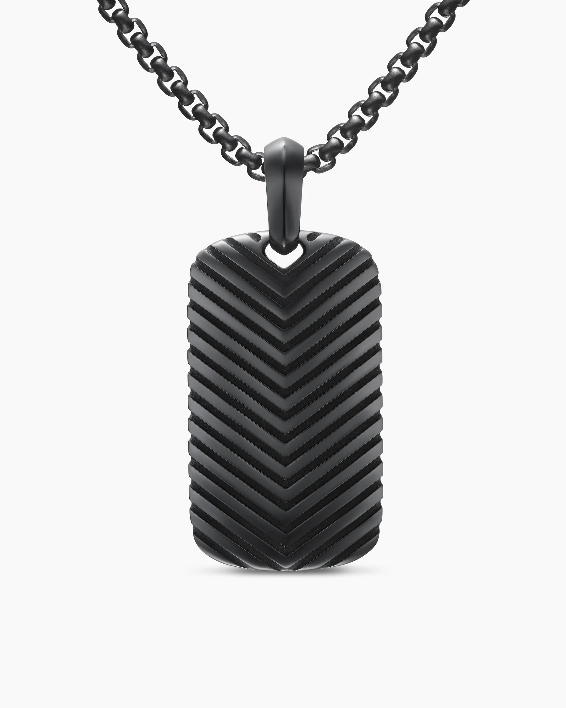 Chevron Tag in 18K Yellow Gold with Diamonds, 34mm 7 Chevron Tag in 18K Yellow Gold with Diamonds, 34mm