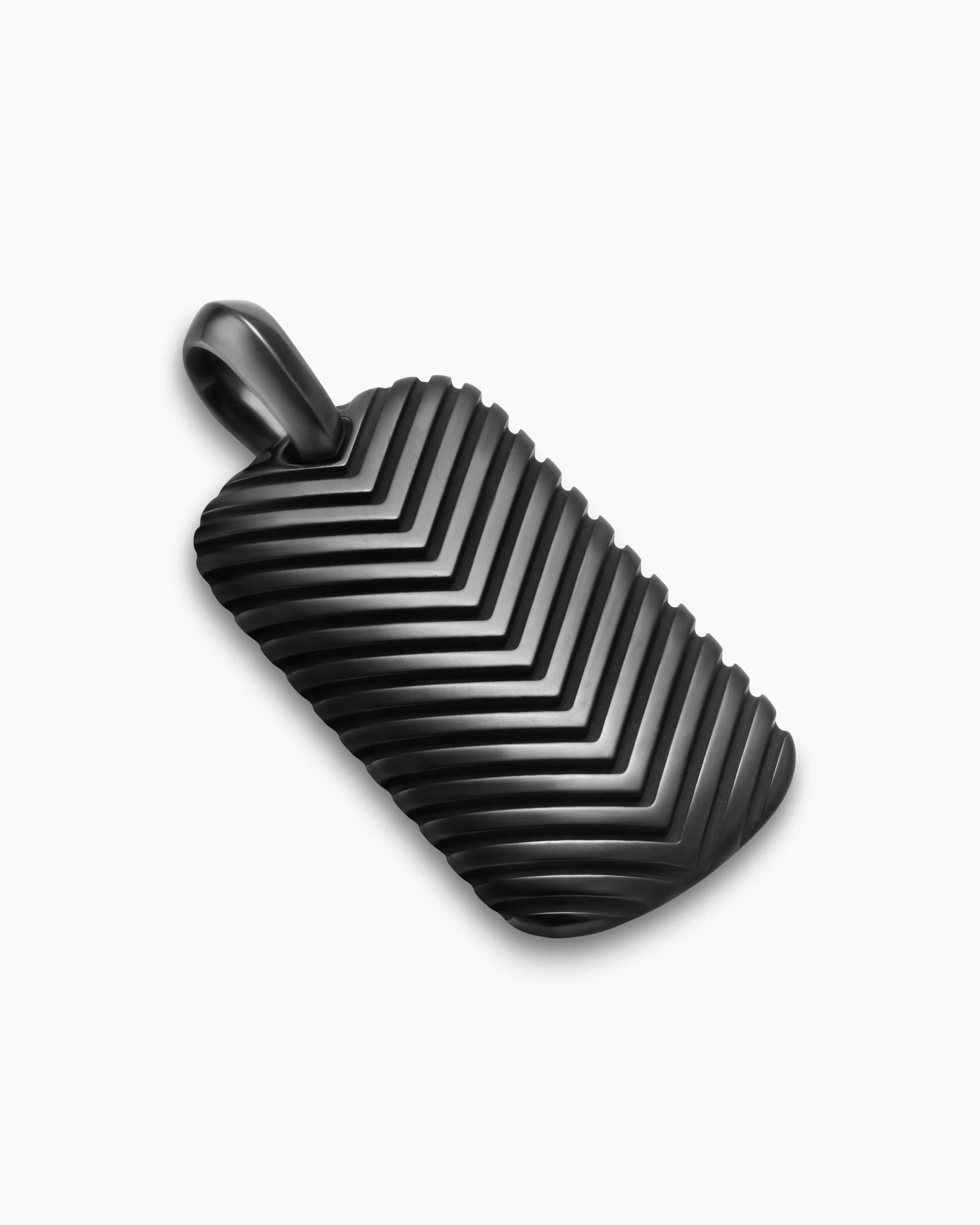 Chevron Tag in 18K Yellow Gold with Diamonds, 34mm 9 Chevron Tag in 18K Yellow Gold with Diamonds, 34mm