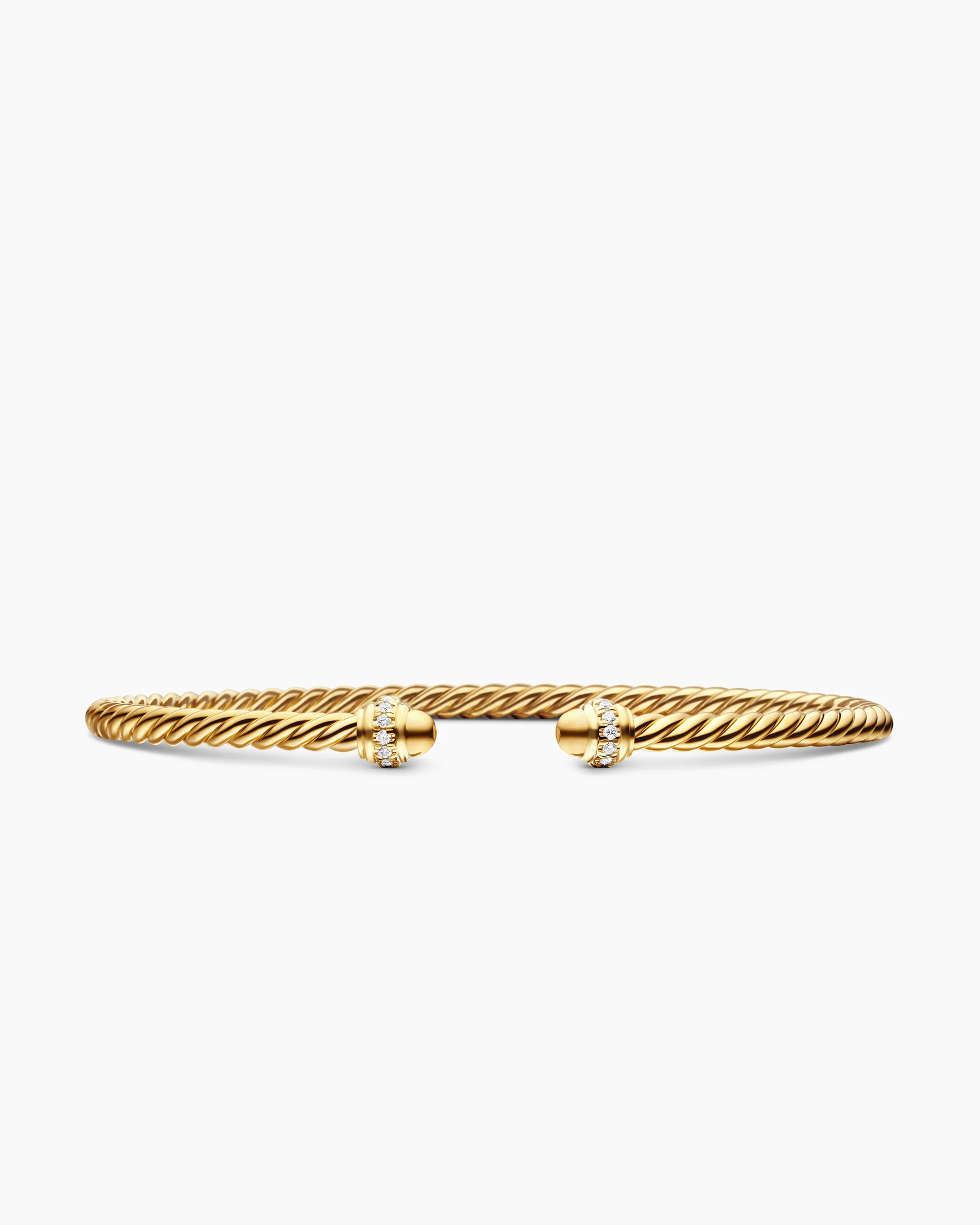 Classic Cablespira® Flex Bracelet in 18K Yellow Gold with Diamonds, 3mm 14 Classic Cablespira® Flex Bracelet in 18K Yellow Gold with Diamonds, 3mm