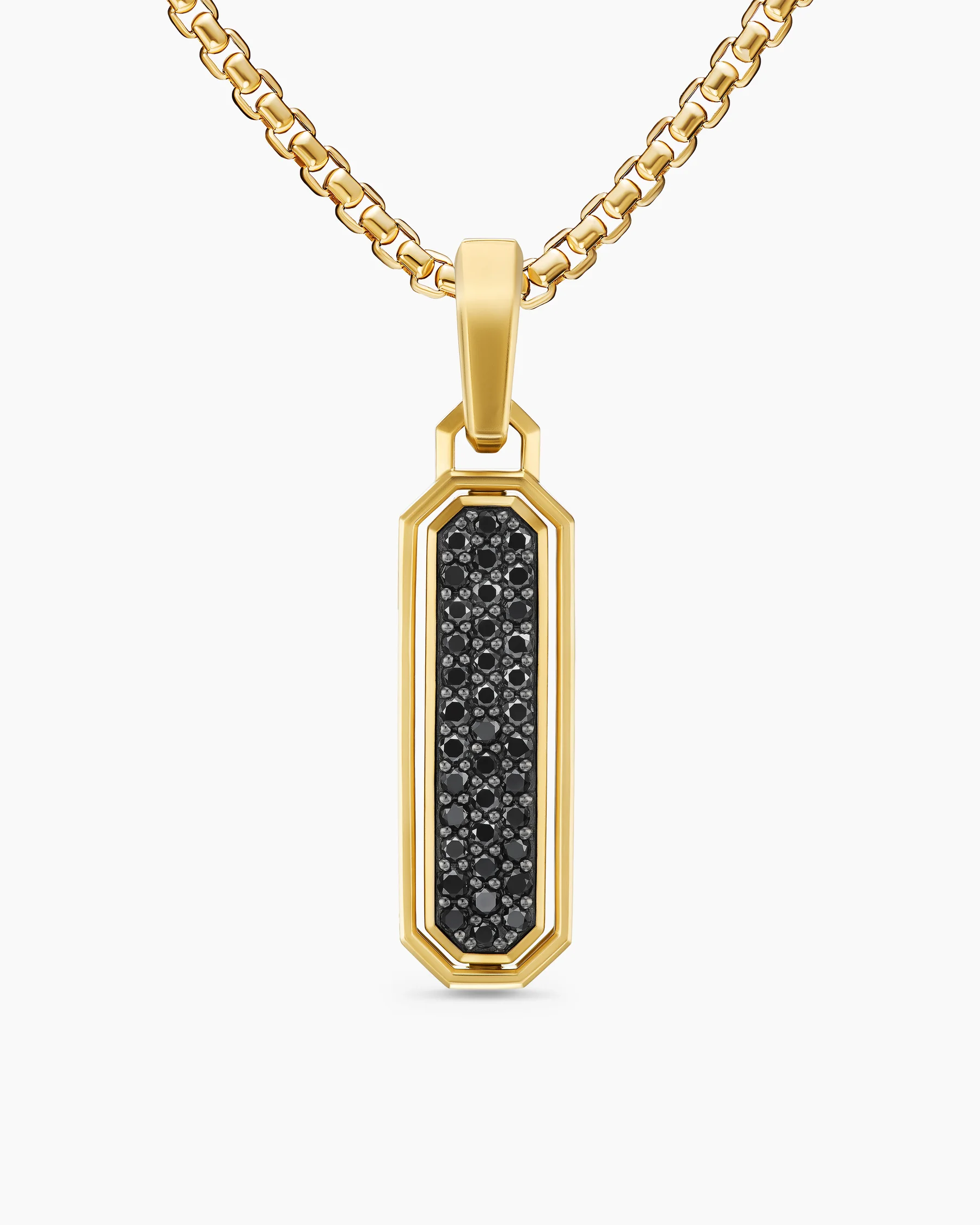 Streamline® Inlay Amulet in 18K Yellow Gold with Black Onyx and Lapis, 30.7mm