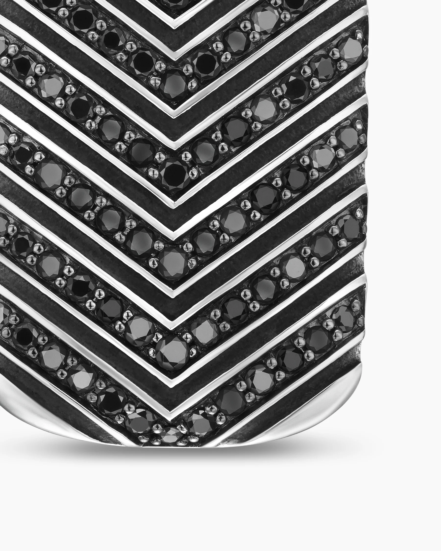 Chevron Tag in Black Titanium with Diamonds, 27mm 17 Chevron Tag in Black Titanium with Diamonds, 27mm