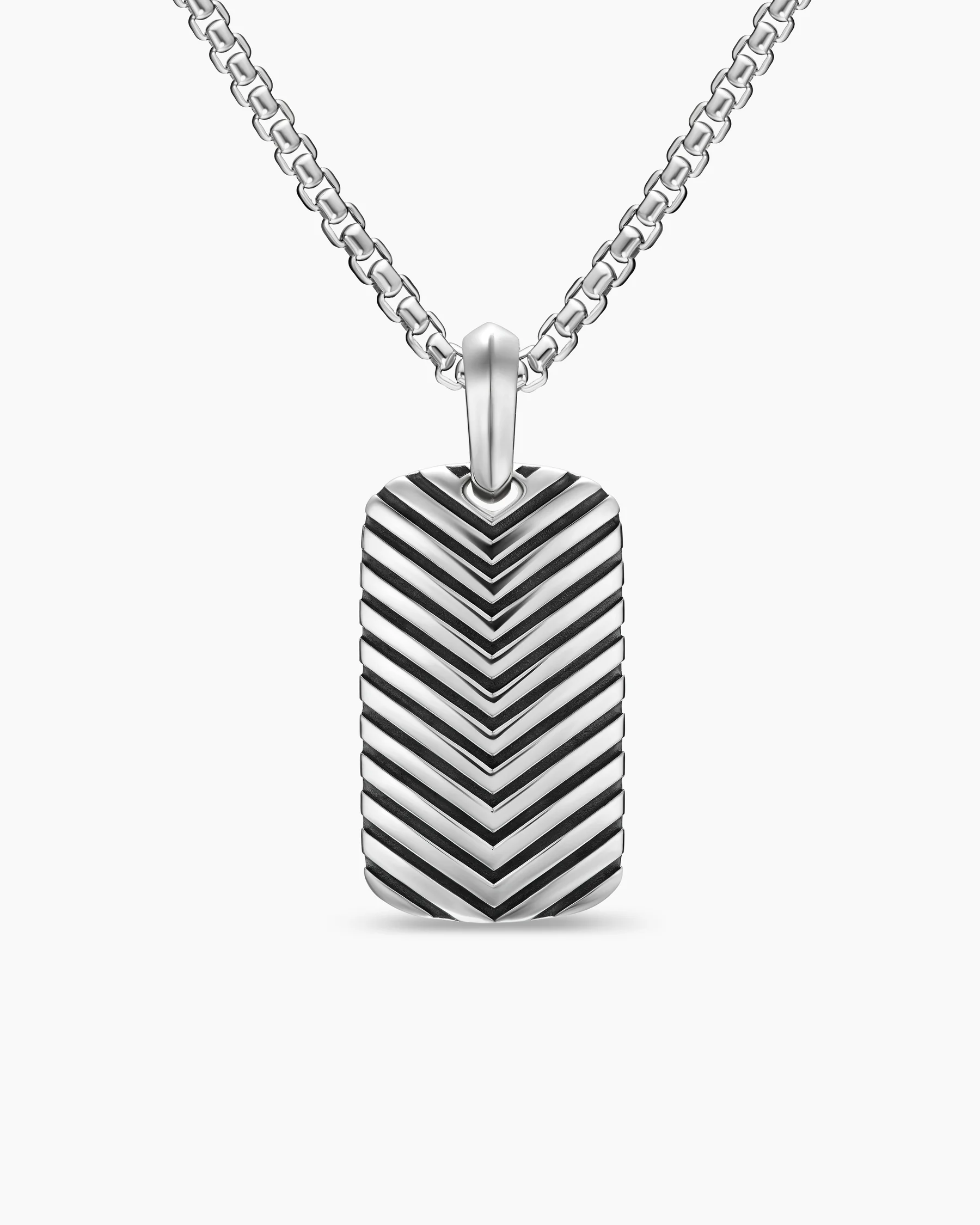 Chevron Tag in Black Titanium with Diamonds, 27mm 19 Chevron Tag in Black Titanium with Diamonds, 27mm