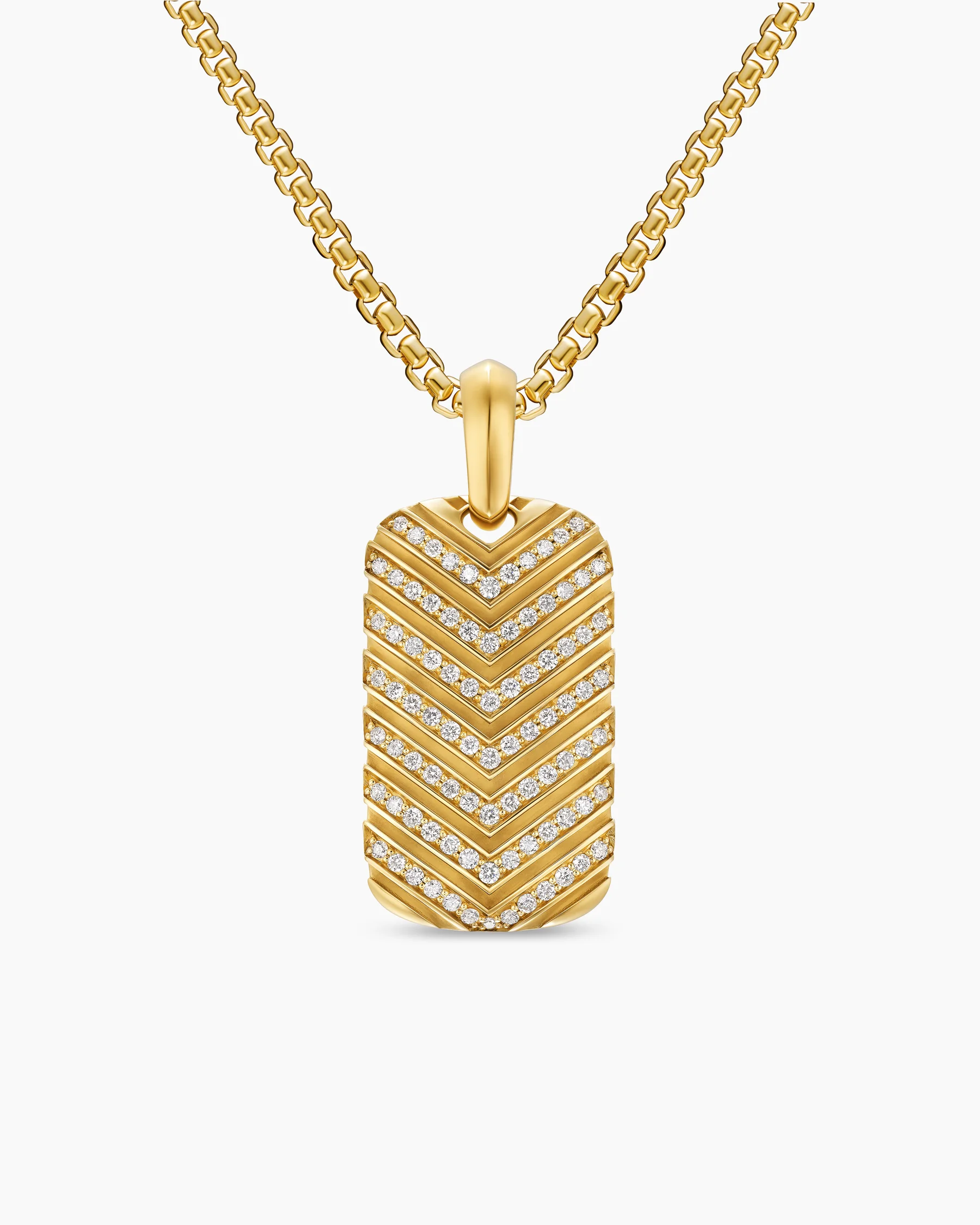 Chevron Tag in Black Titanium with Diamonds, 27mm 31 Chevron Tag in Black Titanium with Diamonds, 27mm