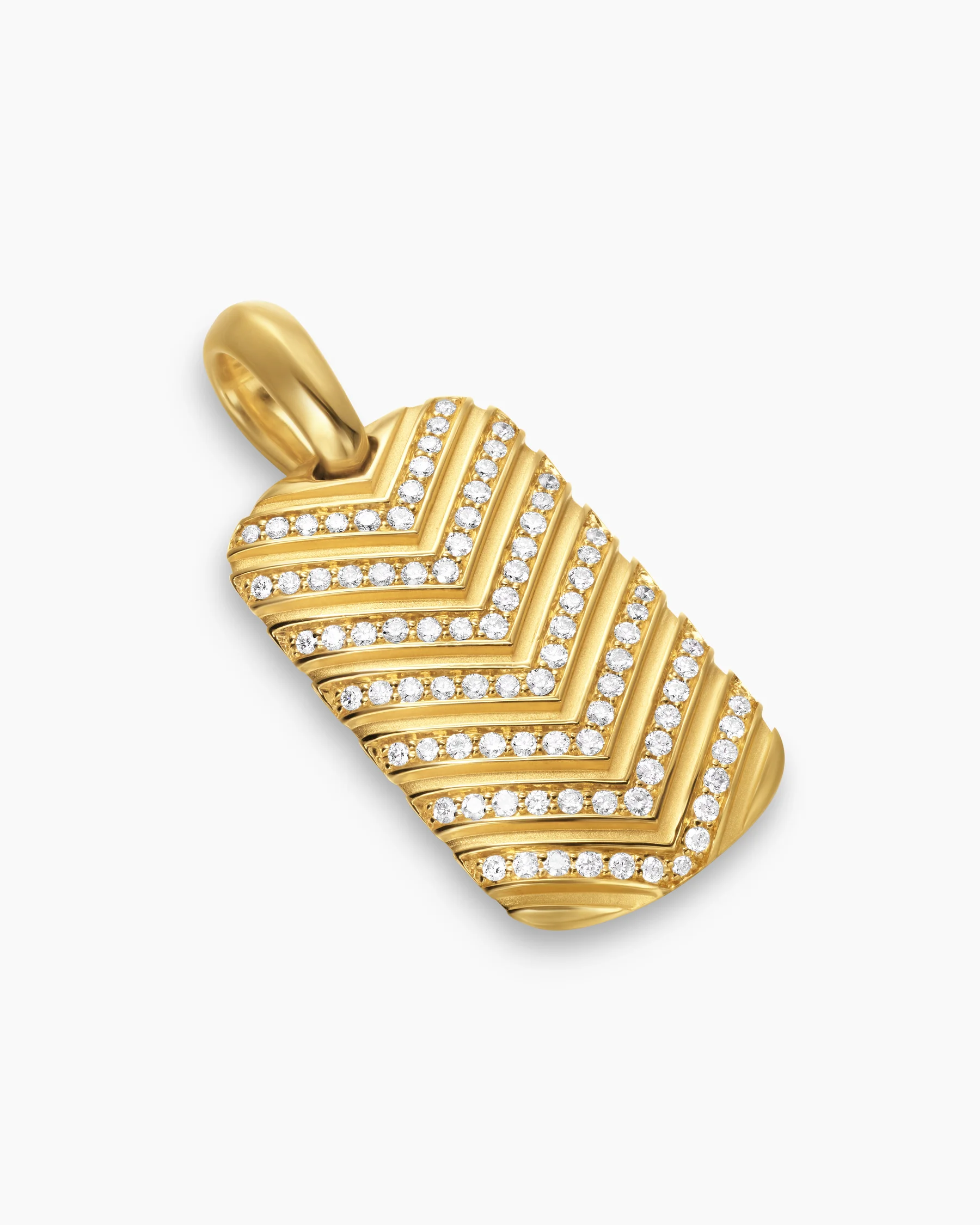Chevron Tag in Black Titanium with Diamonds, 27mm 33 Chevron Tag in Black Titanium with Diamonds, 27mm