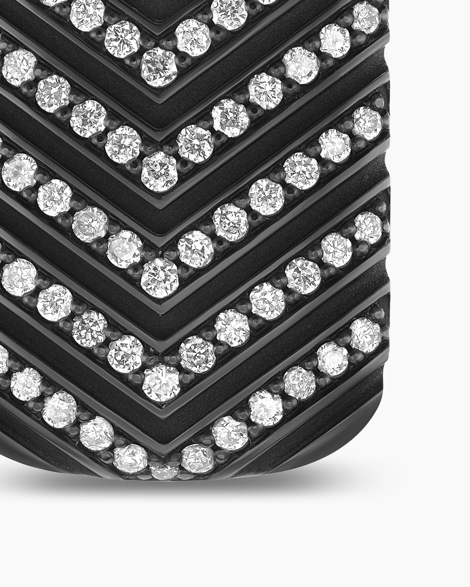 Chevron Tag in Black Titanium with Diamonds, 27mm 5 Chevron Tag in Black Titanium with Diamonds, 27mm