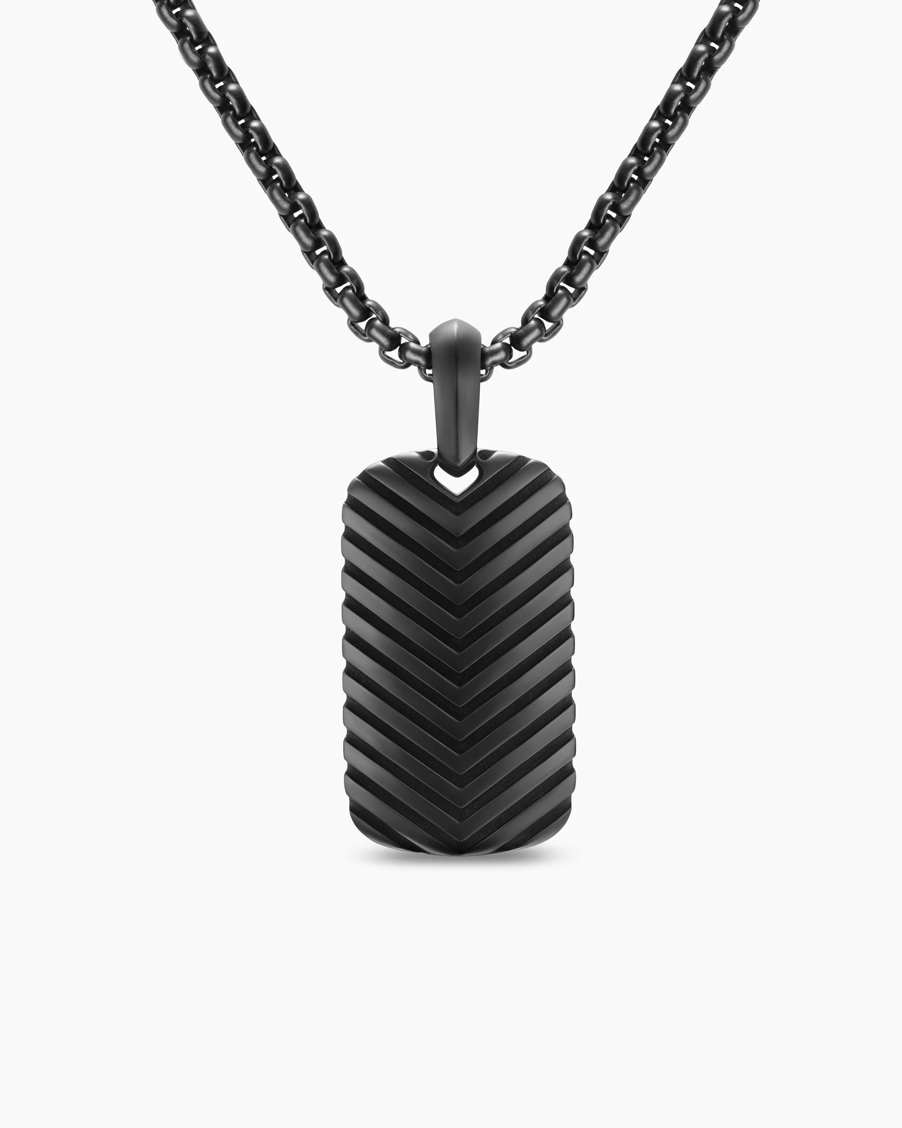 Chevron Tag in Black Titanium with Diamonds, 27mm 7 Chevron Tag in Black Titanium with Diamonds, 27mm