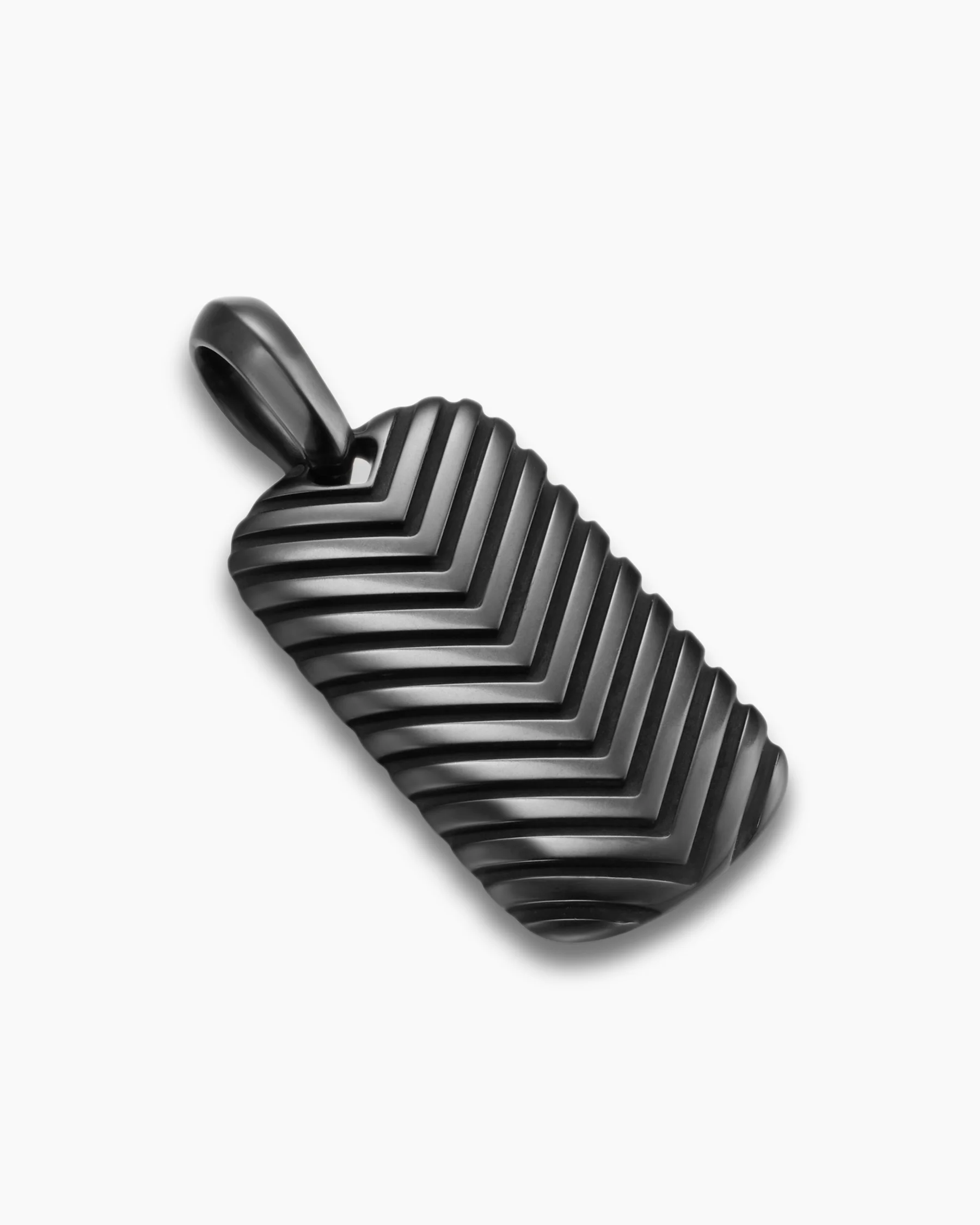 Chevron Tag in Black Titanium with Diamonds, 27mm 9 Chevron Tag in Black Titanium with Diamonds, 27mm