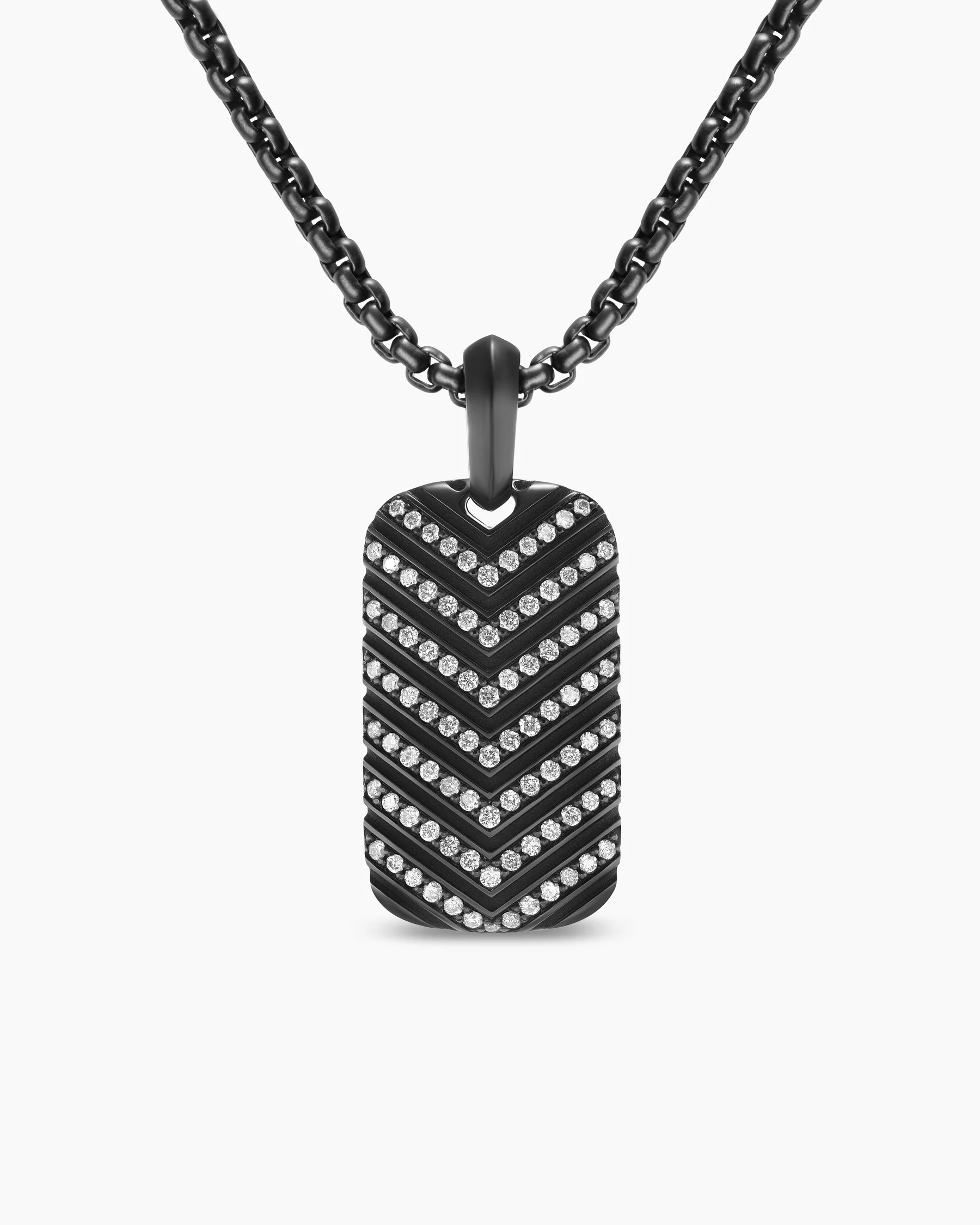 Chevron Tag in Sterling Silver, 27mm 108 Chevron Tag in Sterling Silver, 27mm