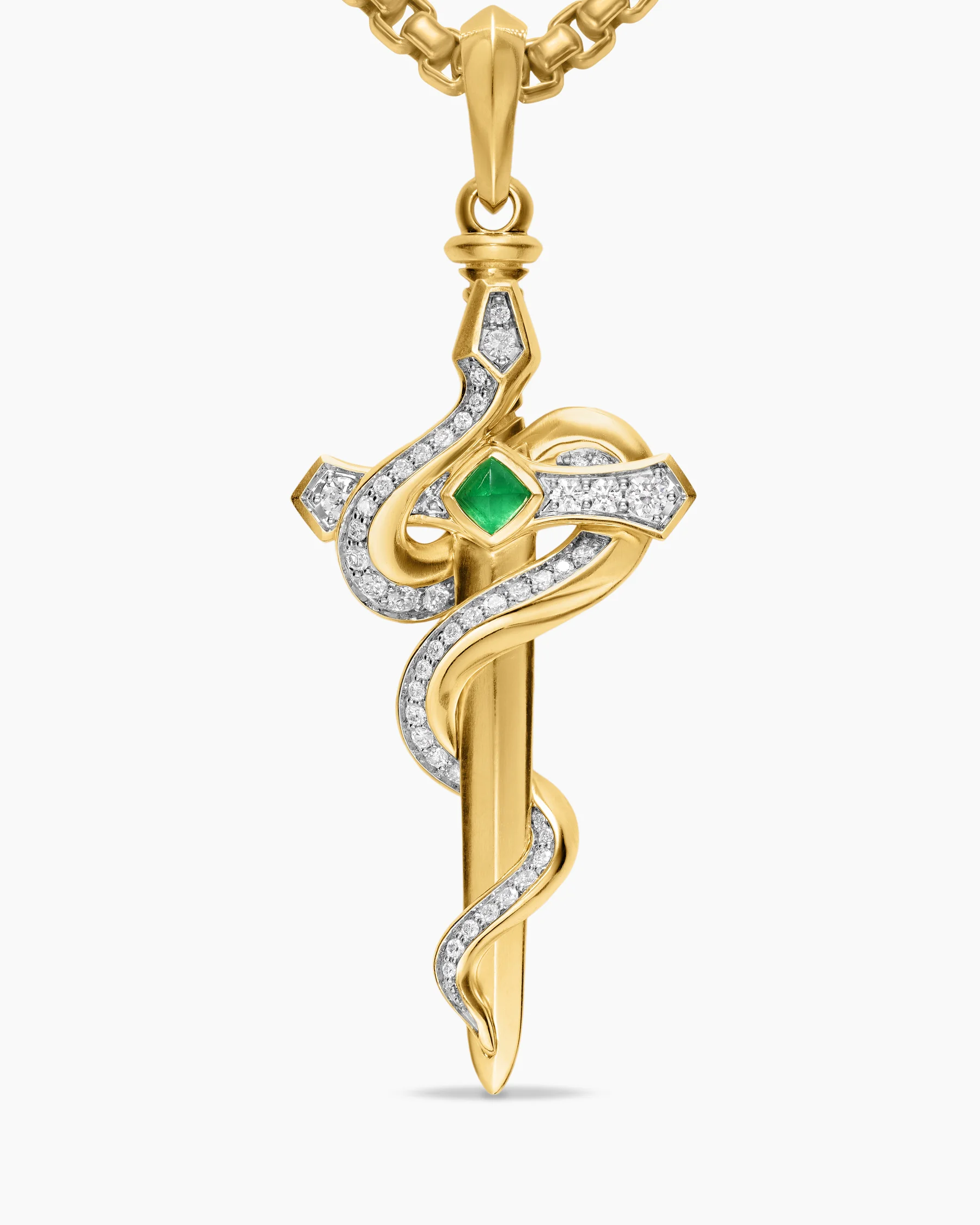 Ouroboros Snake Amulet in 18K Yellow Gold with Diamonds, 48mm 10 Ouroboros Snake Amulet in 18K Yellow Gold with Diamonds, 48mm