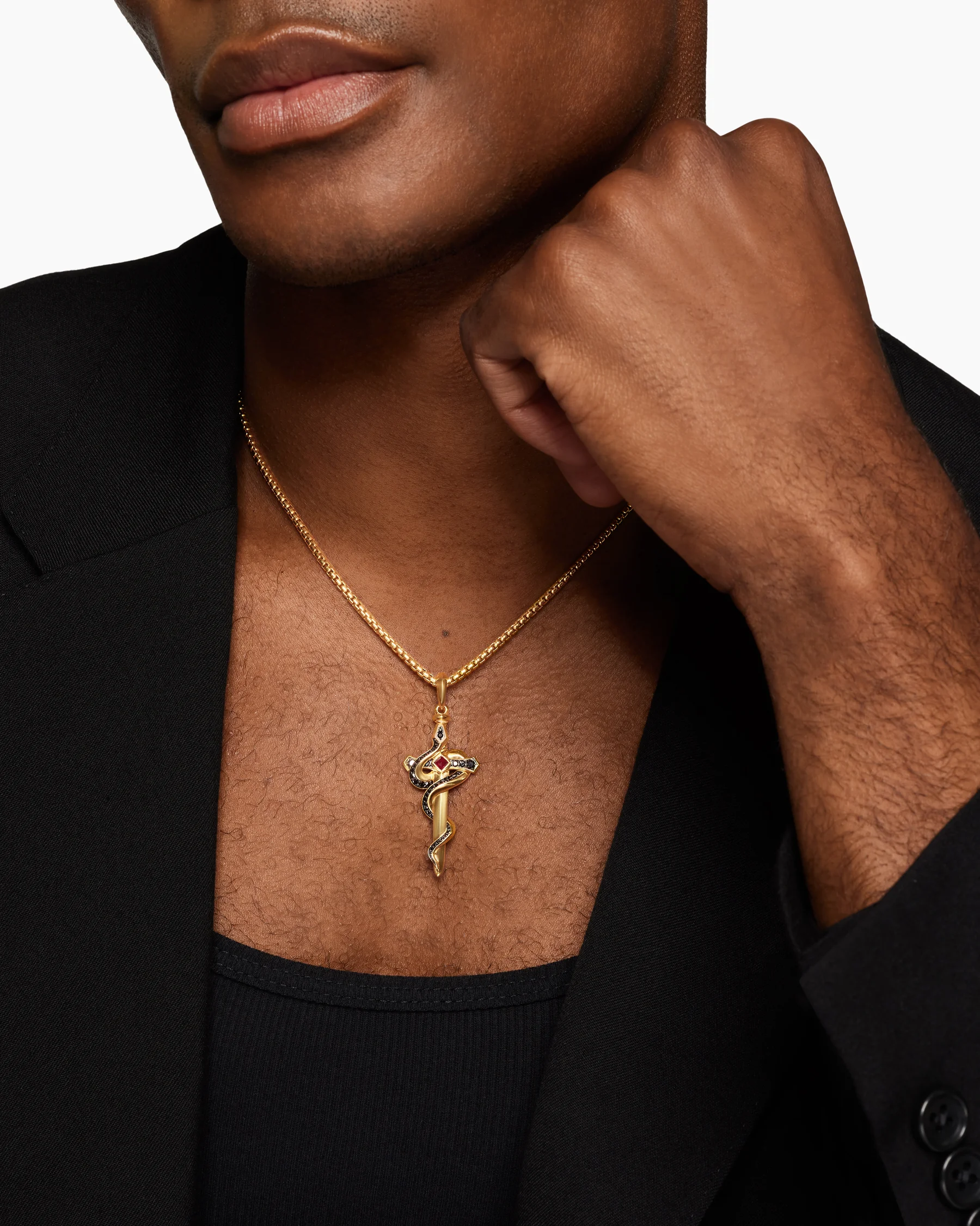 Ouroboros Snake Amulet in 18K Yellow Gold with Diamonds, 48mm 12 Ouroboros Snake Amulet in 18K Yellow Gold with Diamonds, 48mm