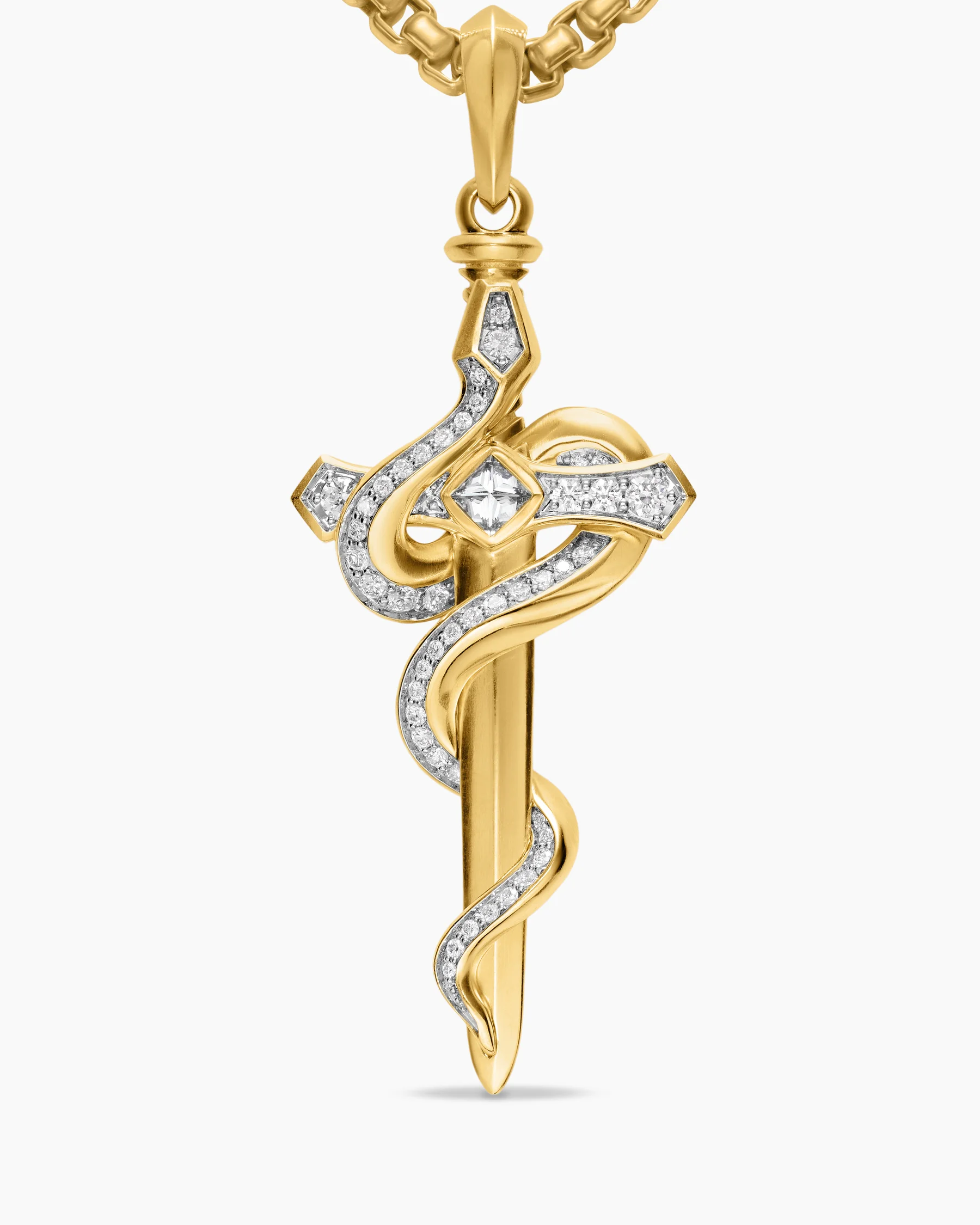 Ouroboros Snake Amulet in 18K Yellow Gold with Diamonds, 48mm 5 Ouroboros Snake Amulet in 18K Yellow Gold with Diamonds, 48mm