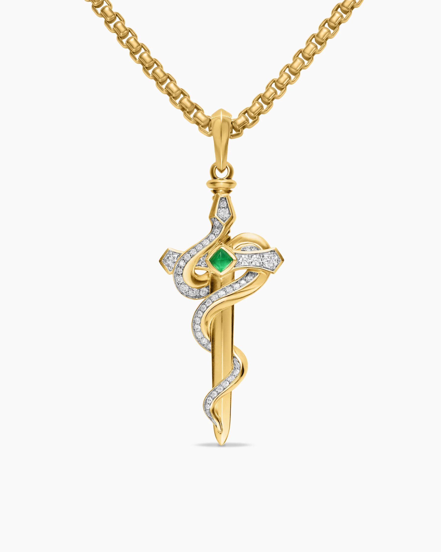 Ouroboros Snake Amulet in 18K Yellow Gold with Diamonds, 48mm 6 Ouroboros Snake Amulet in 18K Yellow Gold with Diamonds, 48mm