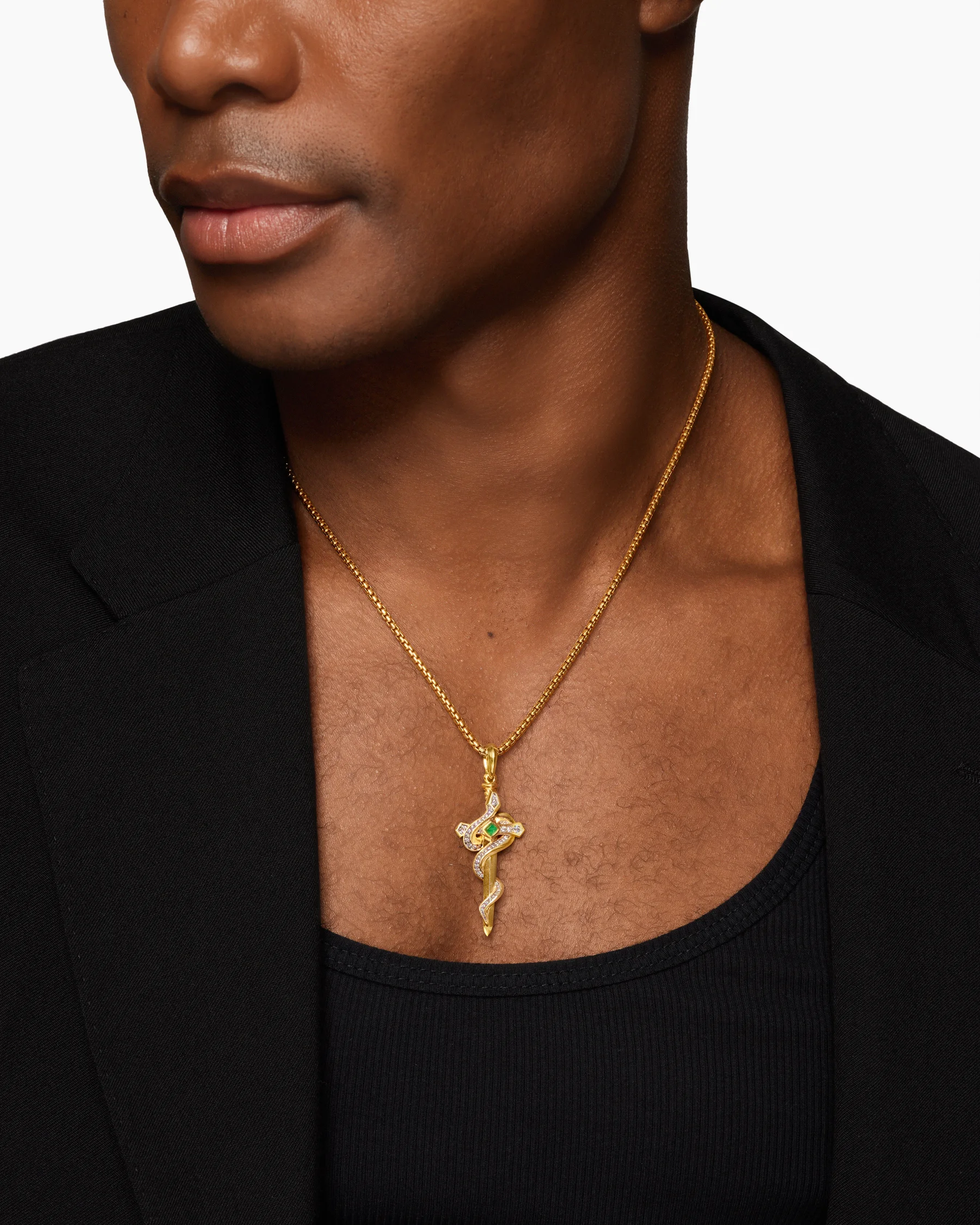 Ouroboros Snake Amulet in 18K Yellow Gold with Diamonds, 48mm 7 Ouroboros Snake Amulet in 18K Yellow Gold with Diamonds, 48mm