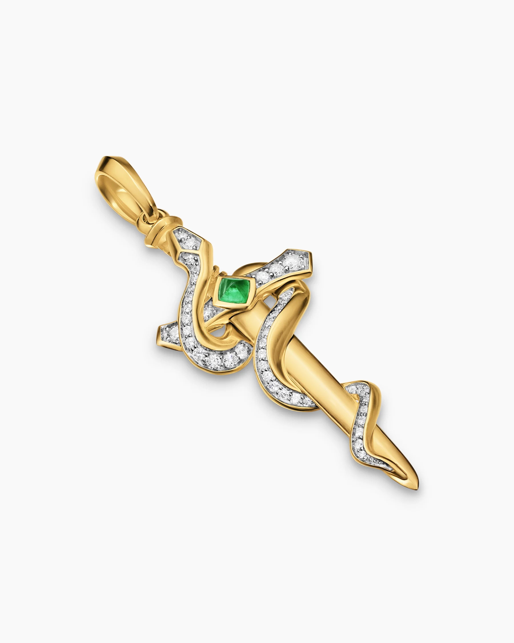 Ouroboros Snake Amulet in 18K Yellow Gold with Diamonds, 48mm 8 Ouroboros Snake Amulet in 18K Yellow Gold with Diamonds, 48mm