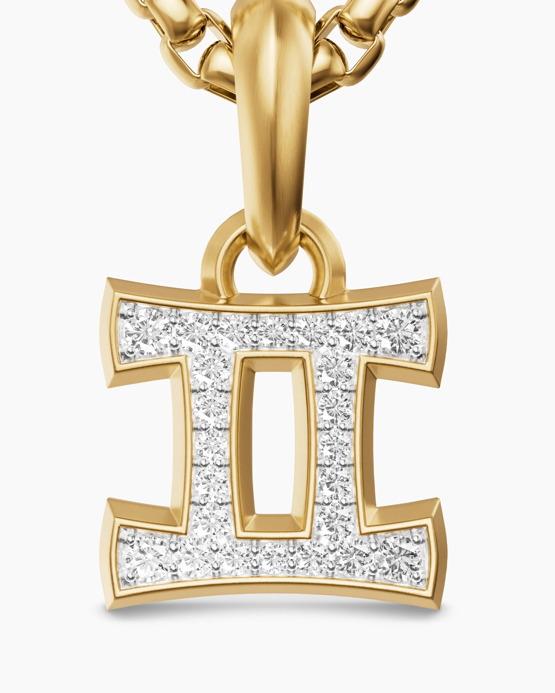 Gemini Amulet in 18K Yellow Gold with Diamonds, 15.2mm 15 Gemini Amulet in 18K Yellow Gold with Diamonds, 15.2mm