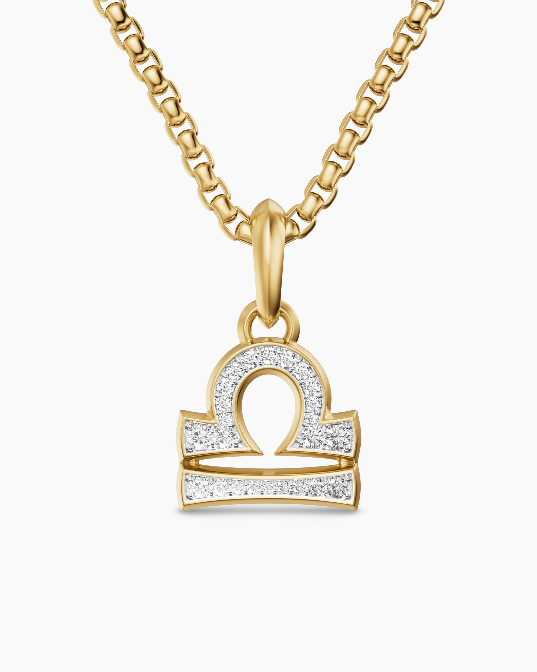 Libra Amulet in 18K Yellow Gold with Diamonds, 18.4mm