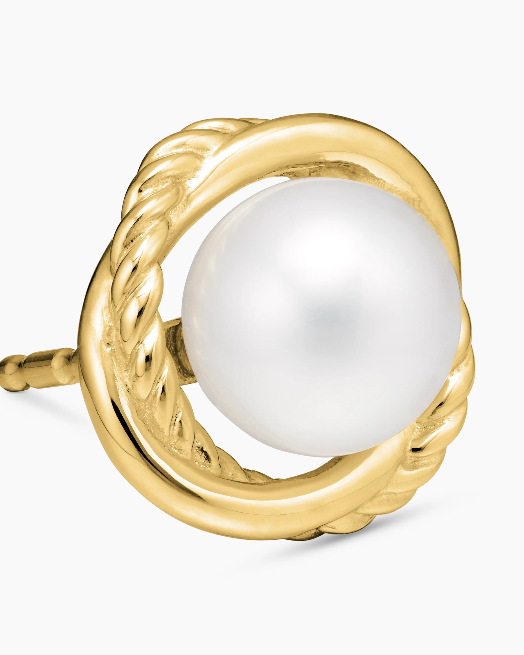 Crossover Infinity Pearl Stud Earrings in 18K Yellow Gold with Pearls, 10mm 4 Crossover Infinity Pearl Stud Earrings in 18K Yellow Gold with Pearls, 10mm