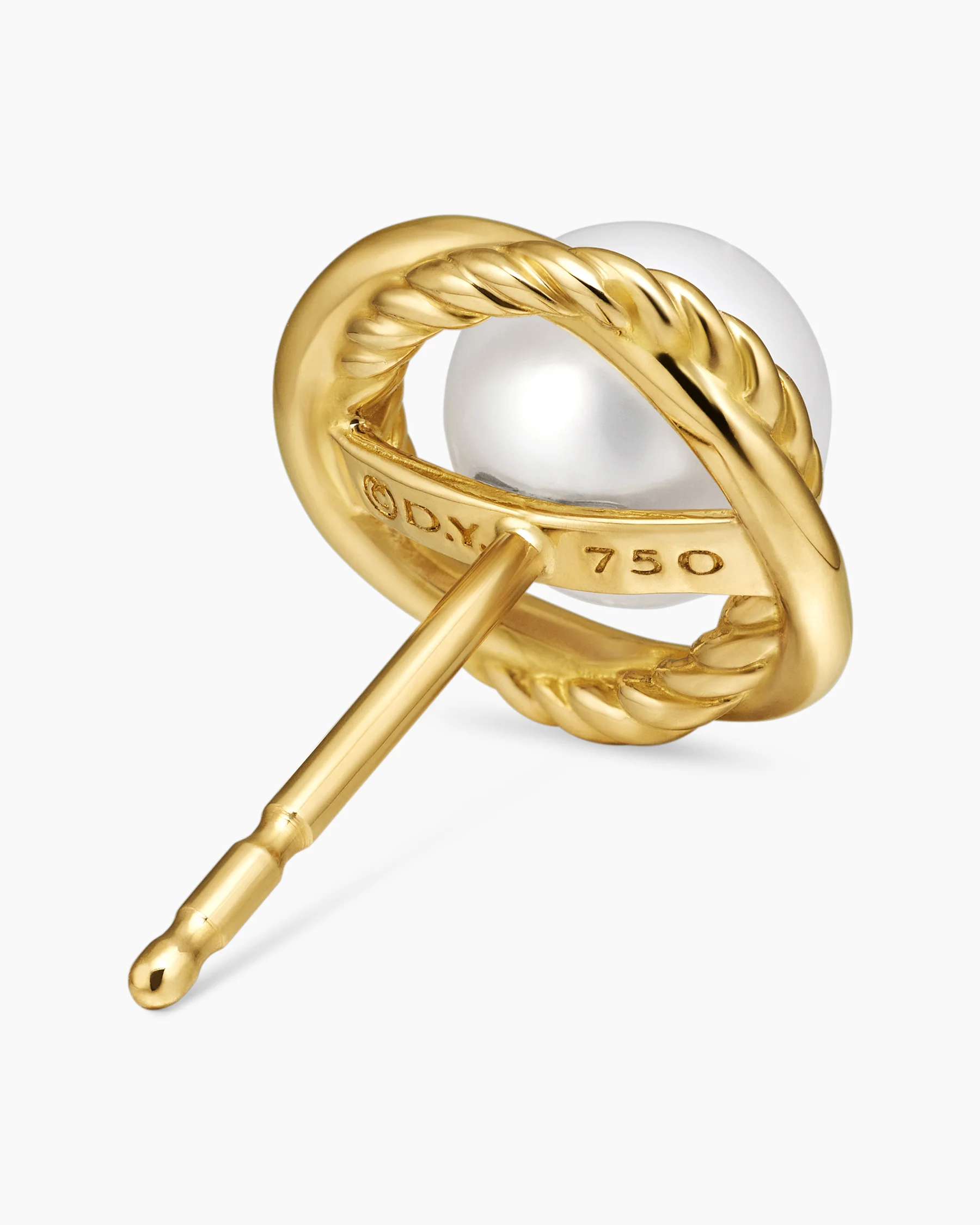 Crossover Infinity Pearl Stud Earrings in 18K Yellow Gold with Pearls, 10mm 5 Crossover Infinity Pearl Stud Earrings in 18K Yellow Gold with Pearls, 10mm