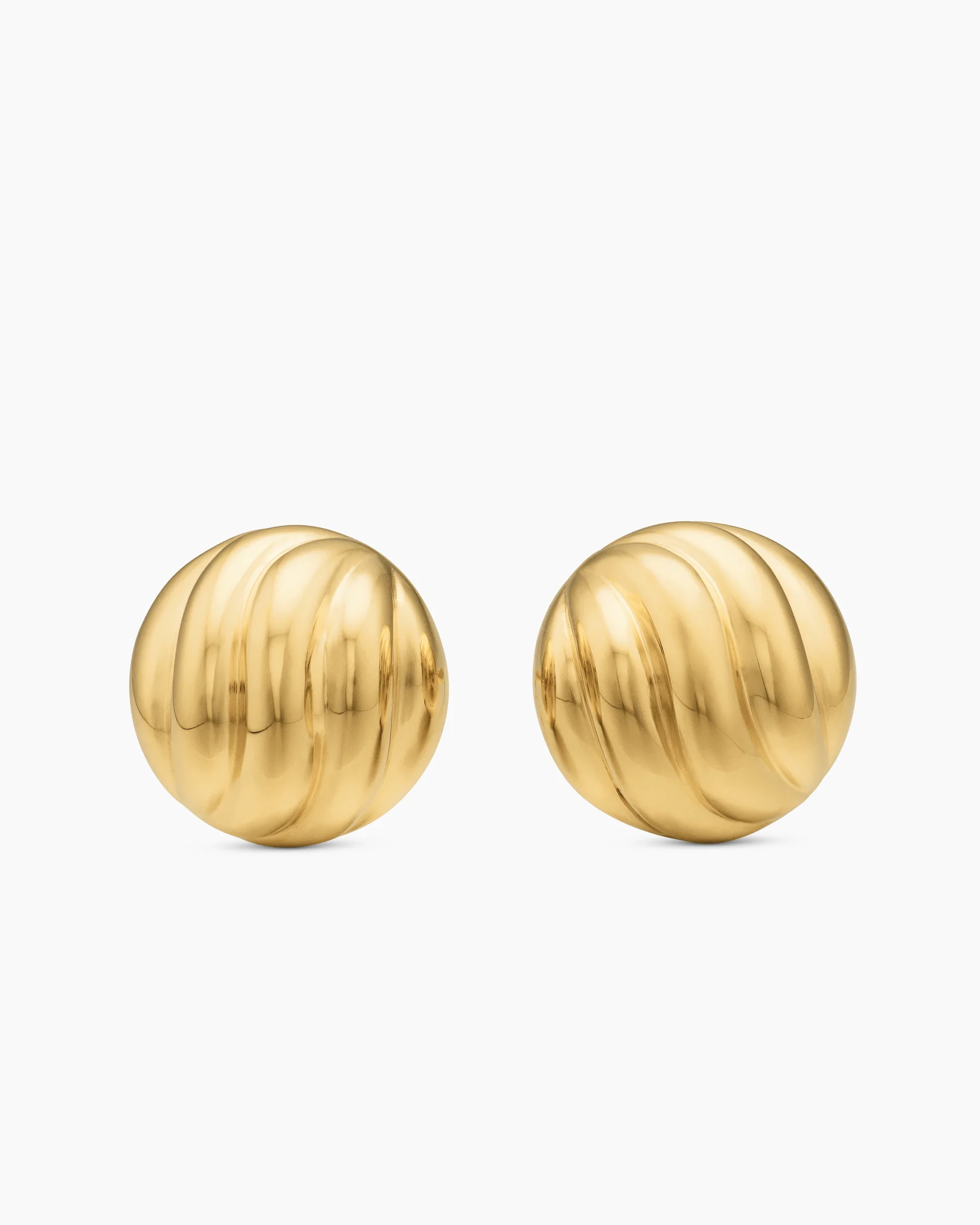 Sculpted Cable Stud Earrings in Sterling Silver, 8mm