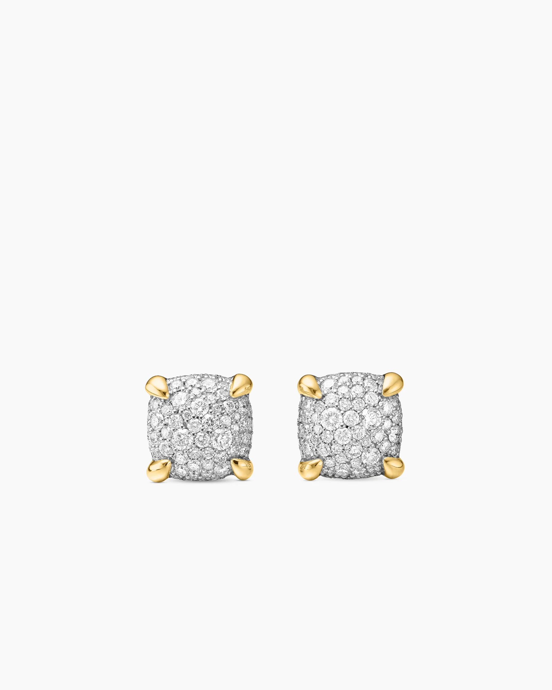 Chatelaine® Stud Earrings in 18K Yellow Gold with Pavé Diamonds, 11mm