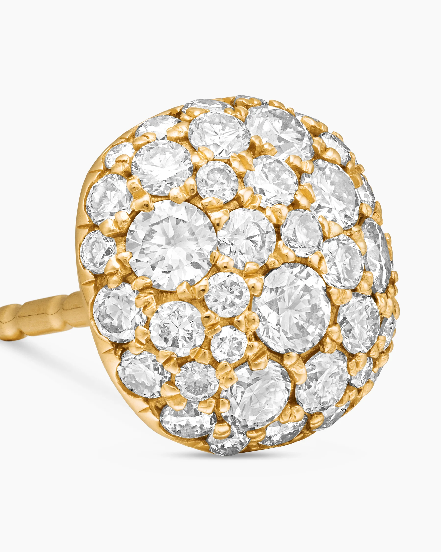 Cushion Stud Earrings in 18K White Gold with Diamonds, 8mm 4 Cushion Stud Earrings in 18K White Gold with Diamonds, 8mm