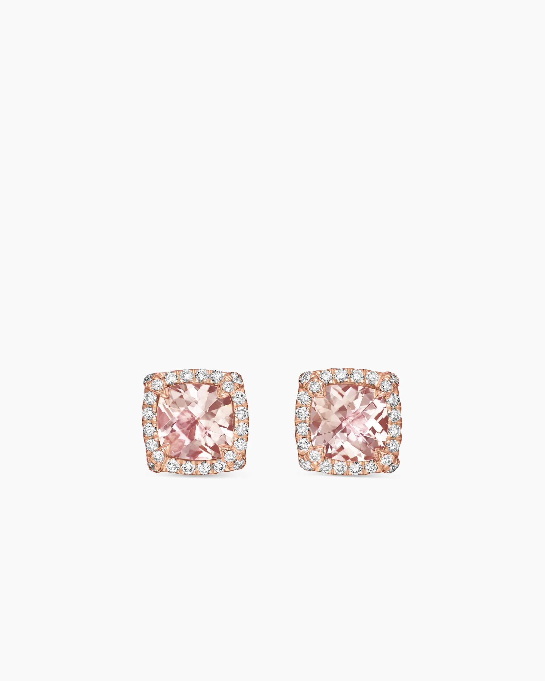 Petite Chatelaine® Pavé Bezel Stud Earrings in 18K Yellow Gold with Champagne Citrine and Diamonds, 5mm